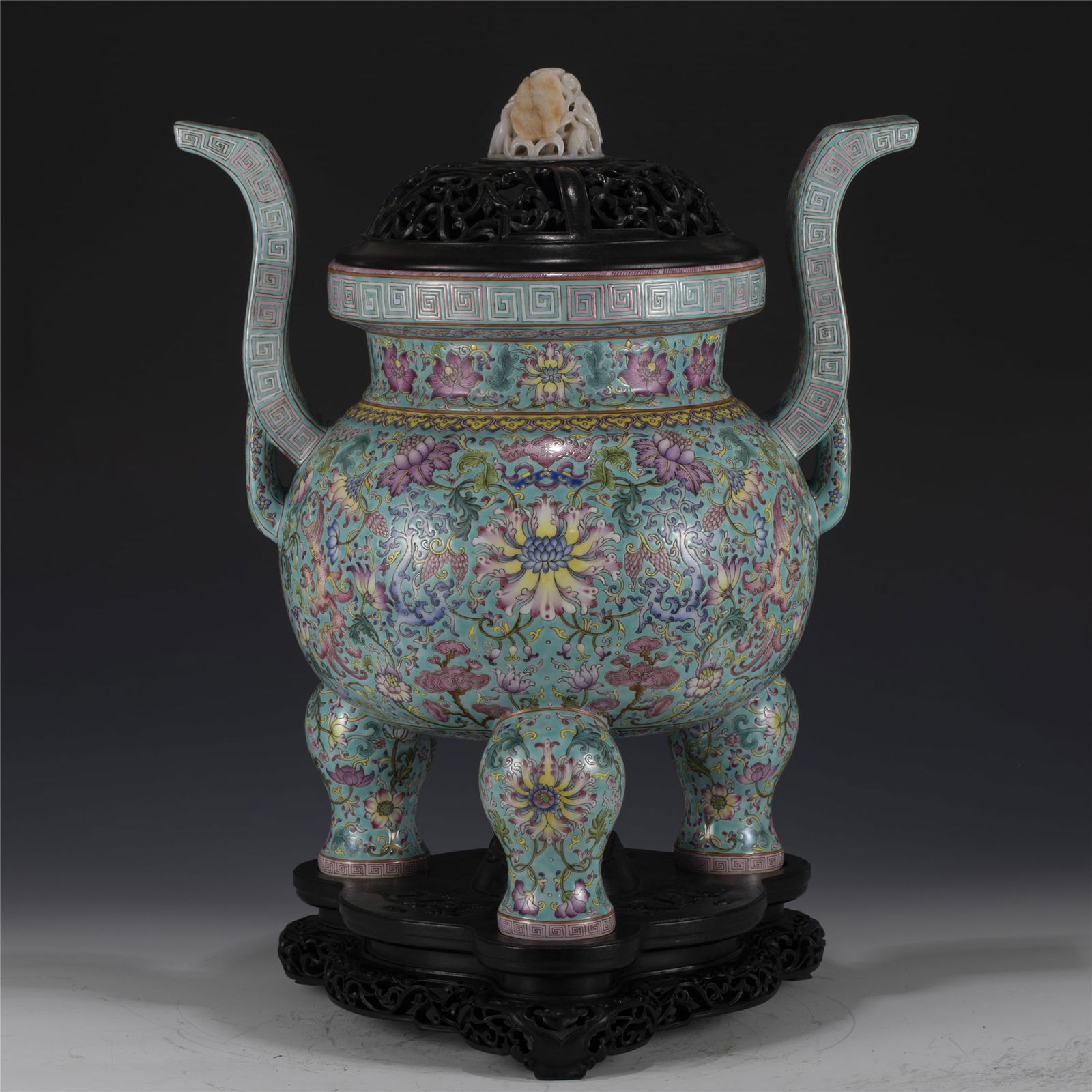 QING QIANLONG FAMILLE ROSE INCENSE BURNER (1 of 9)