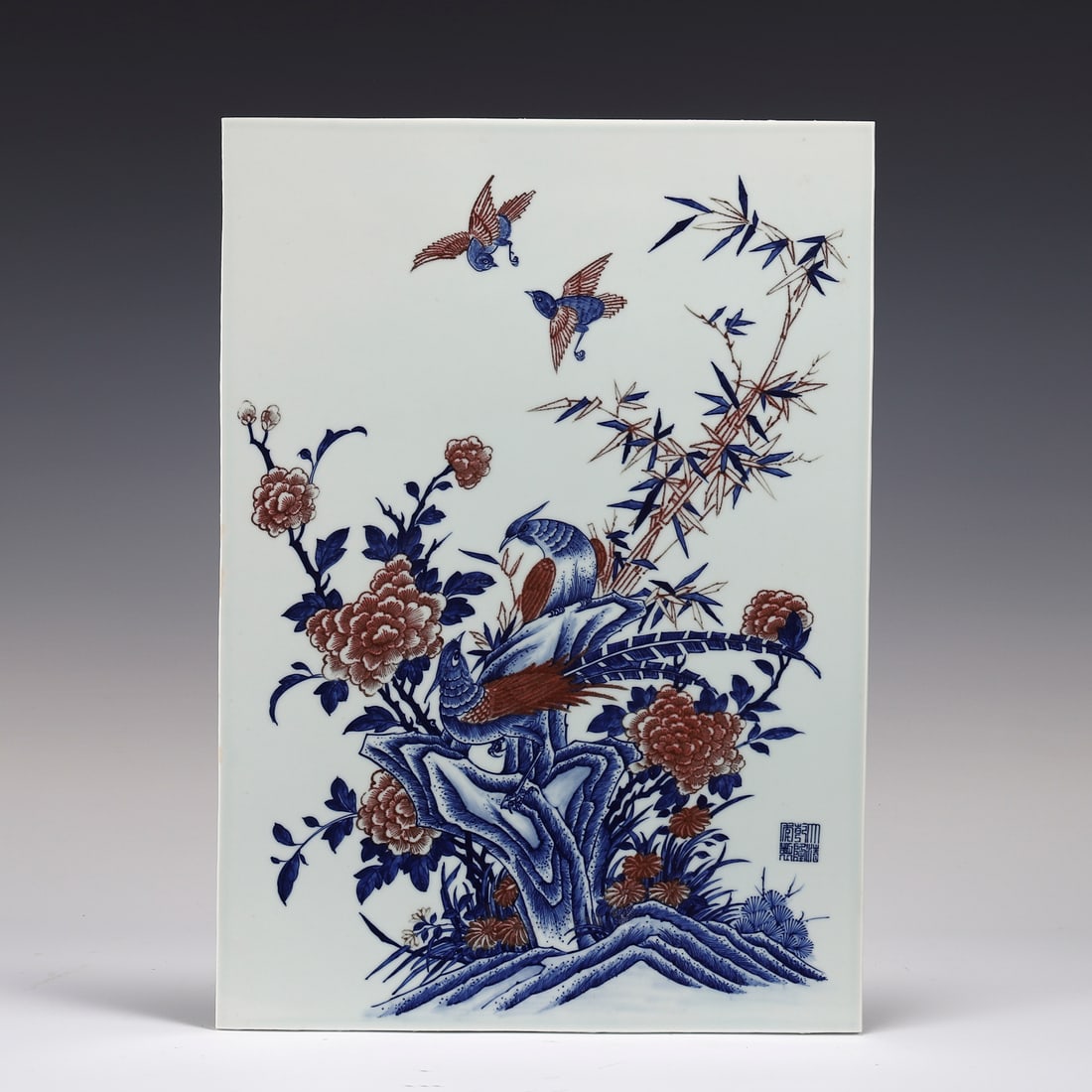 FLORAL PORCELAIN PAINTING PLAQUE (1 of 7)