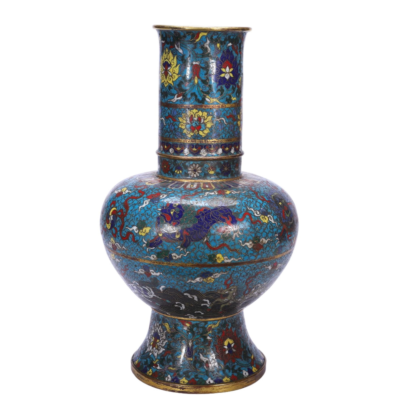 CHINESE CLOISONNE ENAMEL VASE (1 of 9)