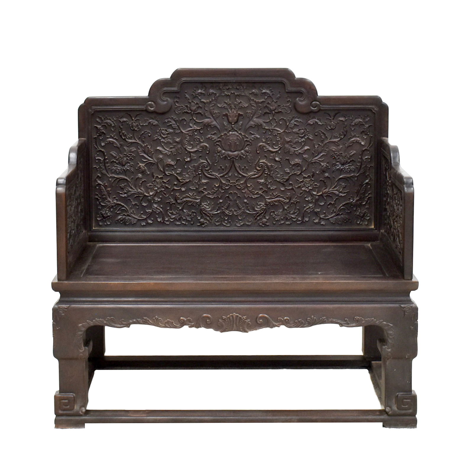 ANTIQUE CARVED ZITAN THRONE CHAIR (1 of 11)