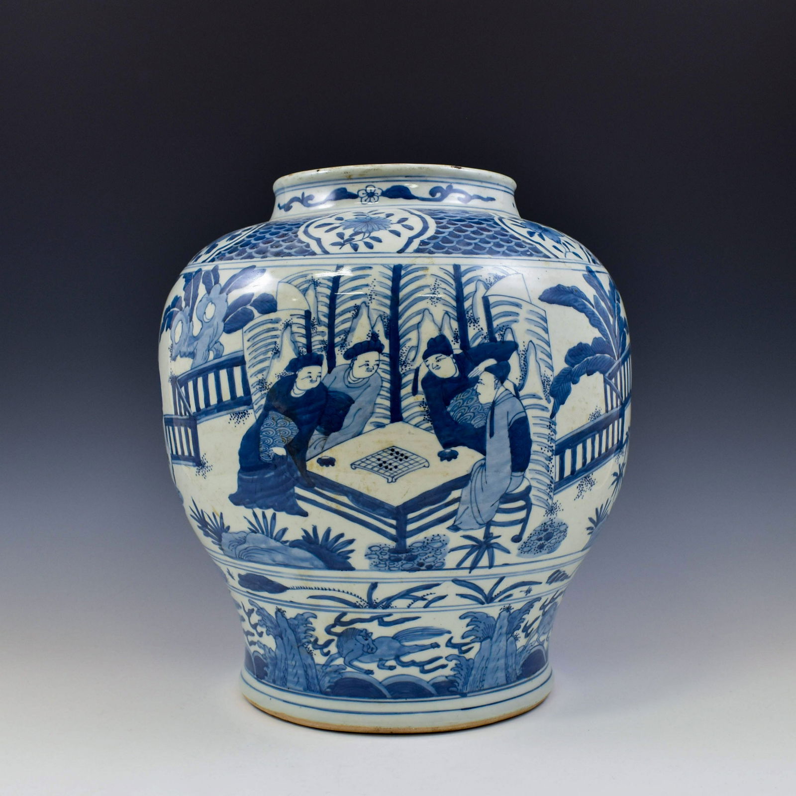 MING BLUE & WHITE FIGURATIVE JAR (1 of 12)