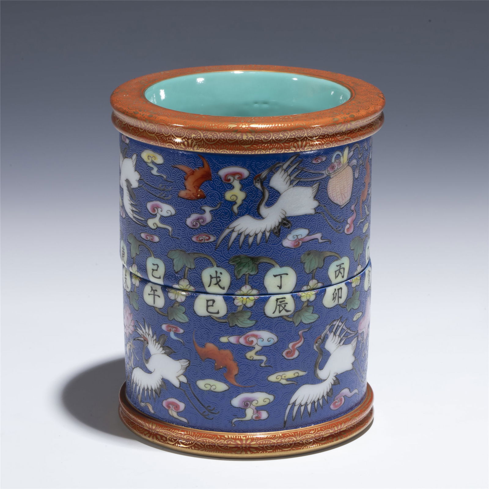 QING QIANLONG FAMILLE ROSE REVOLVING BRUSH HOLDER (1 of 9)