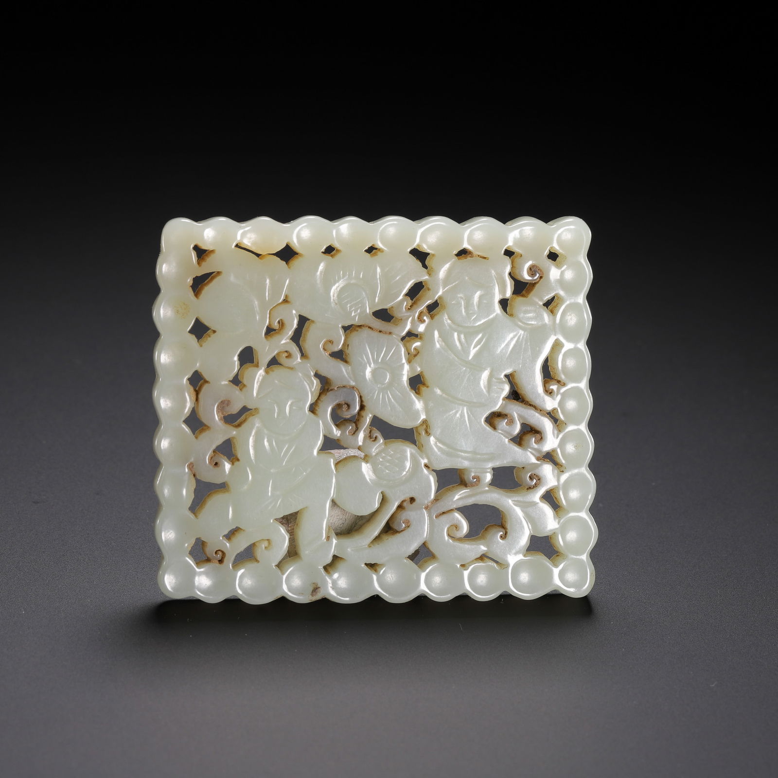 CHINESE HETIAN JADE FIGURAL PLAQUE (1 of 9)