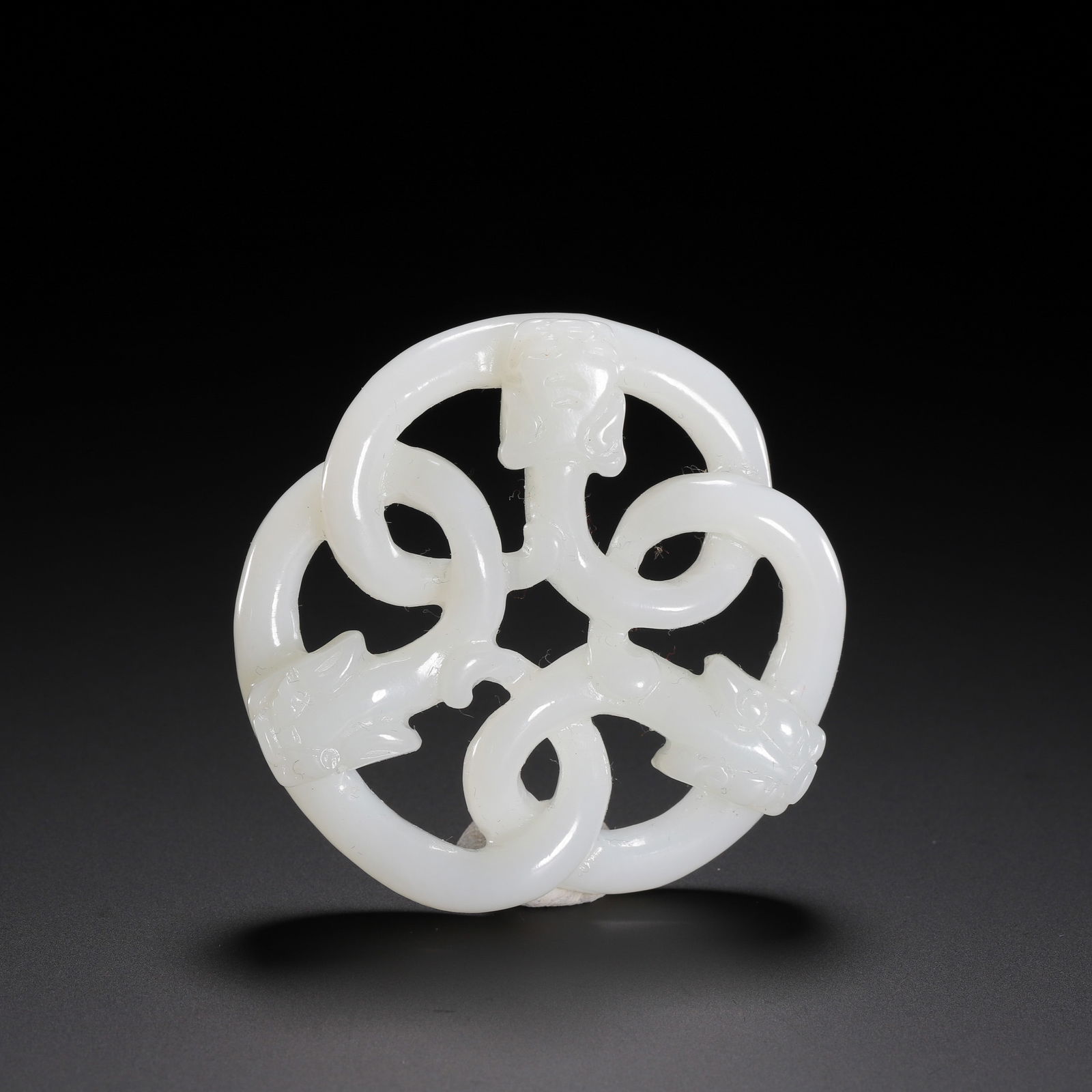 CHINESE WHITE JADE DRAGON PENDANT (1 of 9)