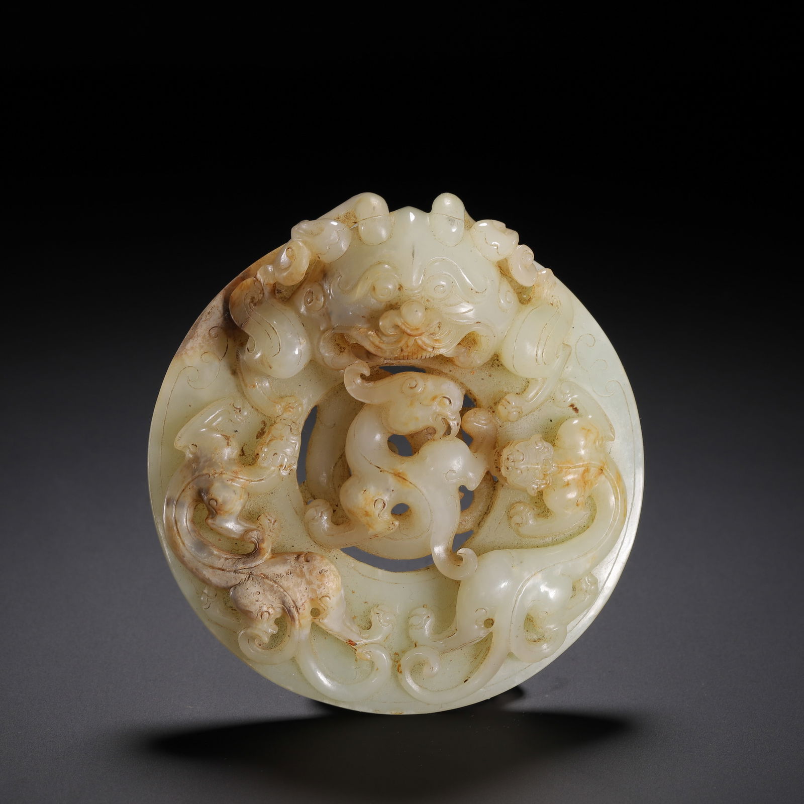 CHINESE ARCHAIC JADE BI DISC (1 of 9)