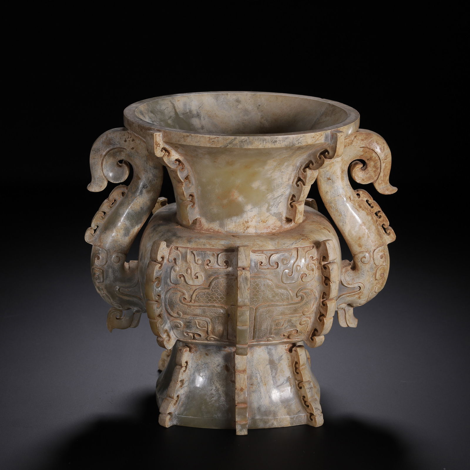 CHINESE ARCHAISTIC JADE ZUN VASE (1 of 9)