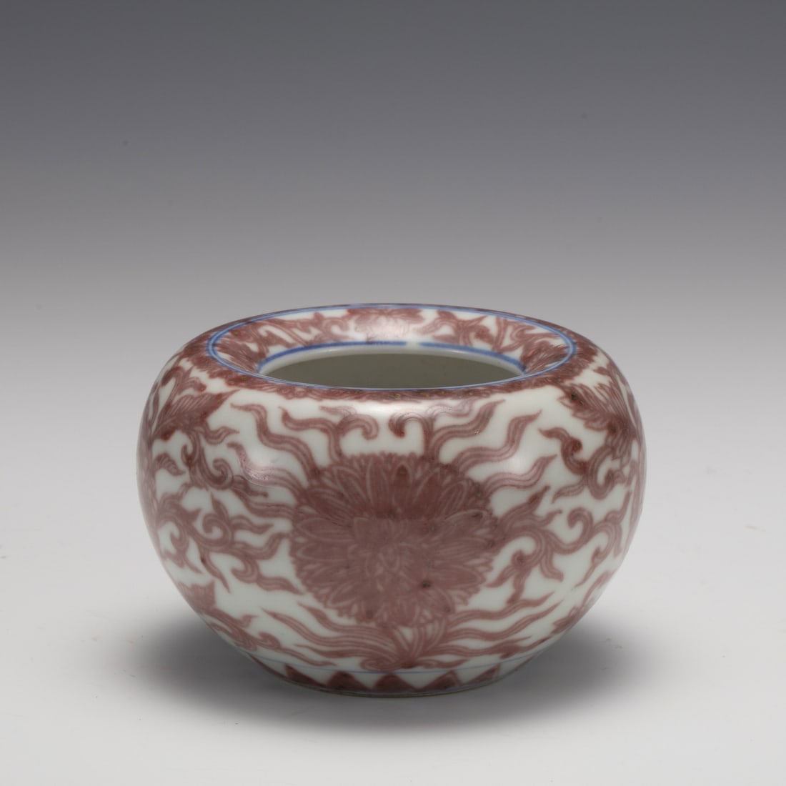 QING KANGXI RED UNDERGLAZED WATER BRUSH POT (1 of 7)