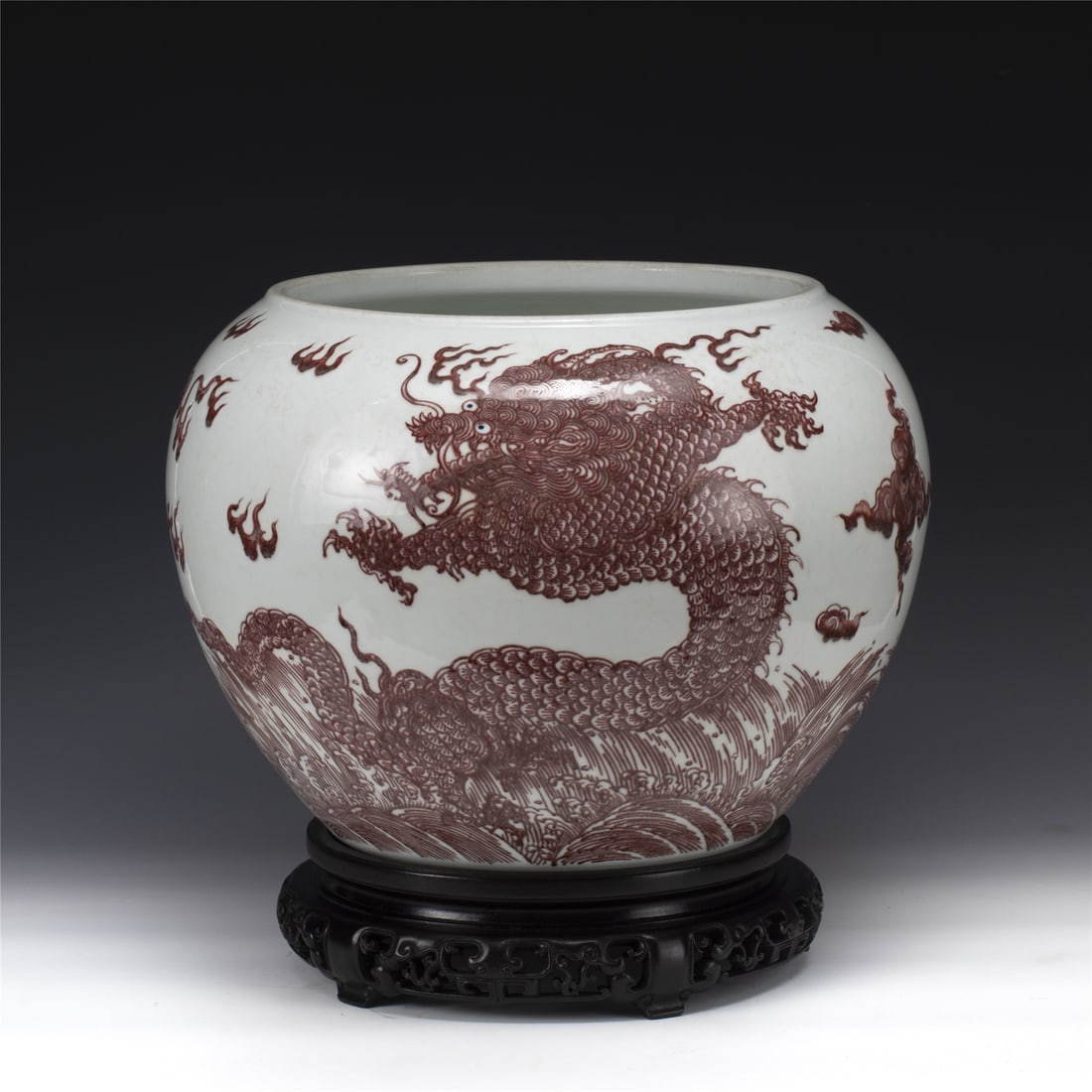 QING YONGZHENG UNDERGLAZE RED WASHING POT (1 of 7)