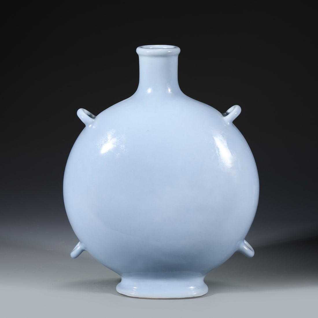 QING SKY BLUE GLAZED MOON VASE (1 of 9)