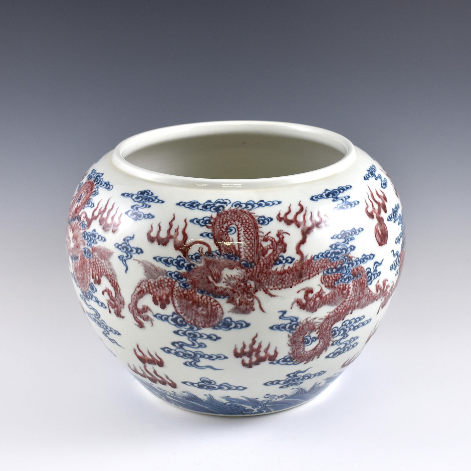 YONGZHENG RED DRAGON & BLUE CLOUDS BRUSH WASHER (1 of 4)