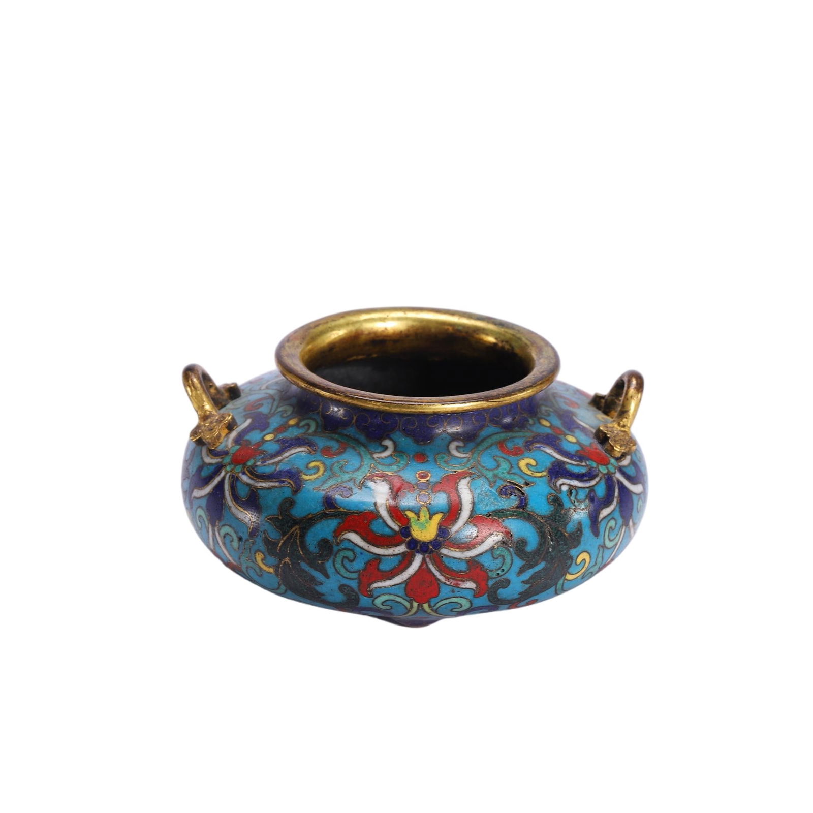 CHINESE CLOISONNE TWO-HANDLED CENSER (1 of 9)