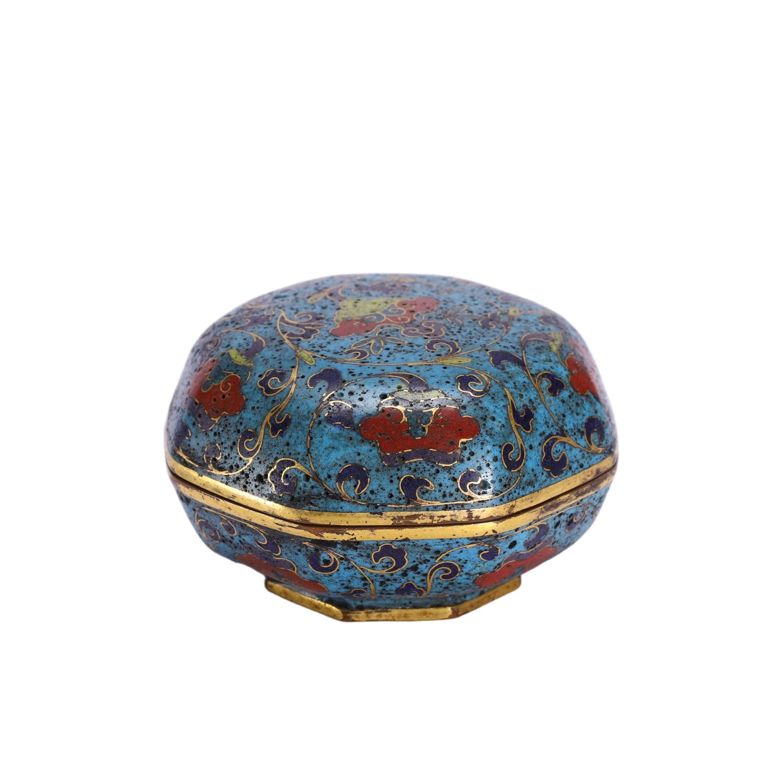 CHINESE CLOISONNE OCTAGONAL BOX (1 of 9)