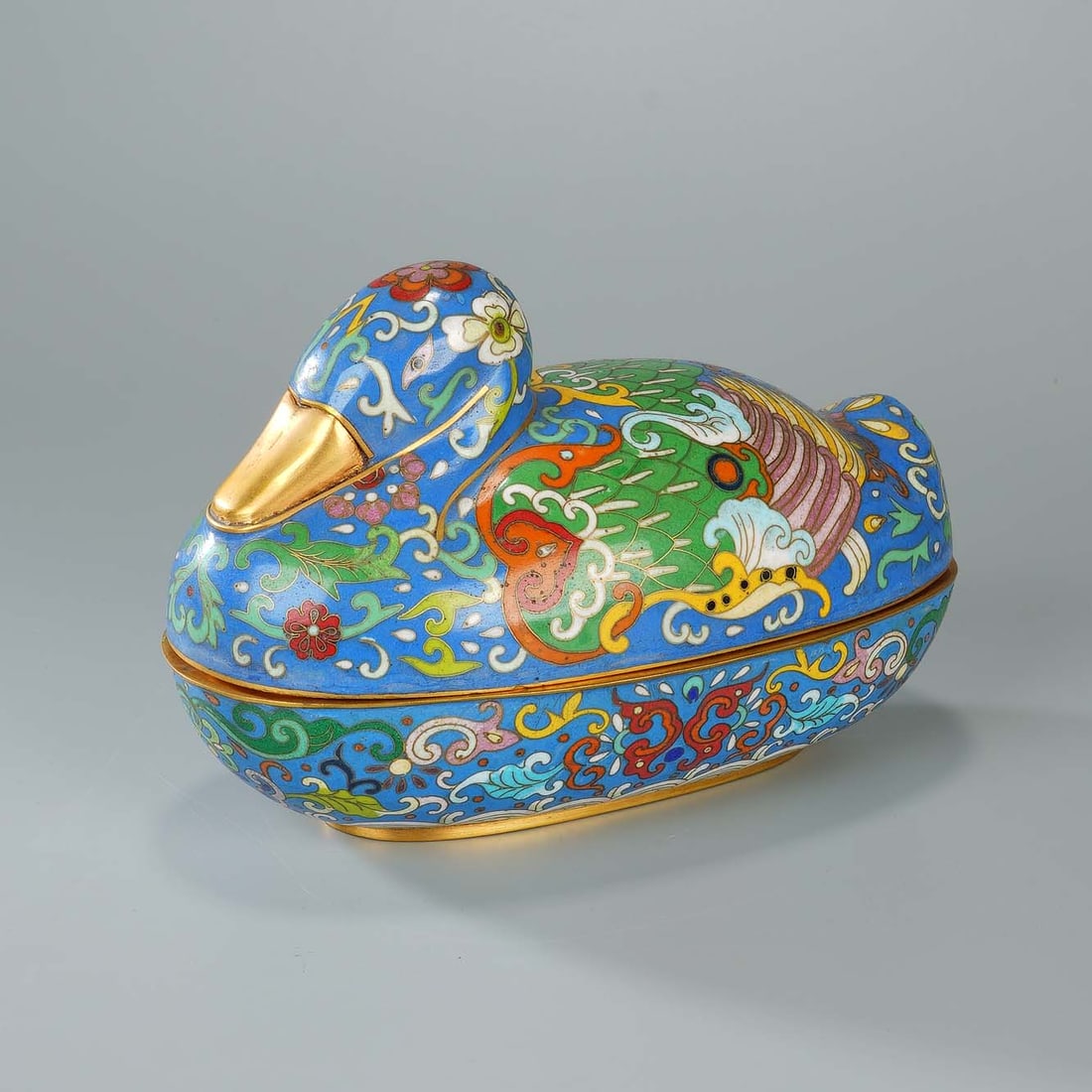 CHINESE CLOISONNE DUCK BOX (1 of 8)