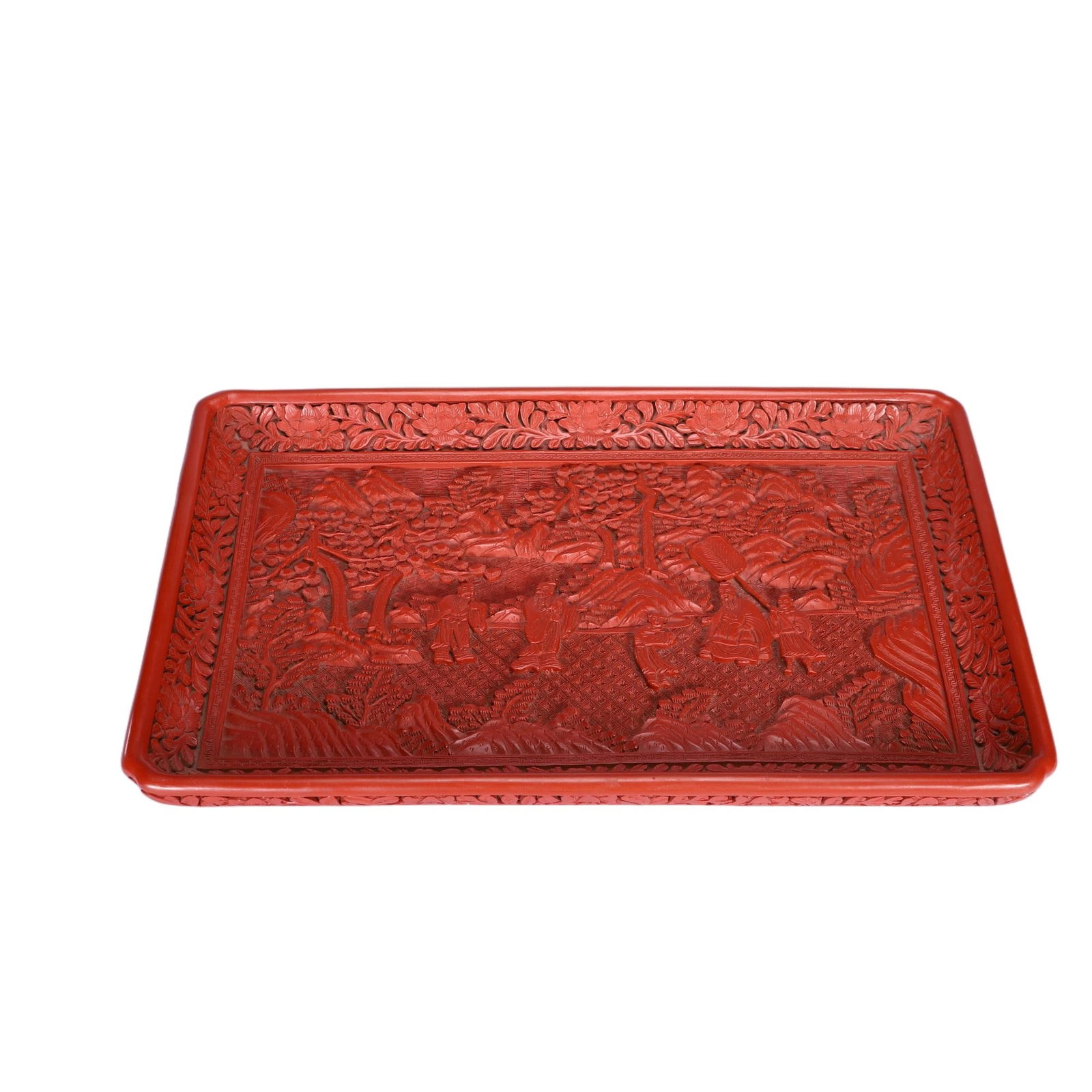 CHINESE CINNABAR LACQUER TRAY (1 of 9)