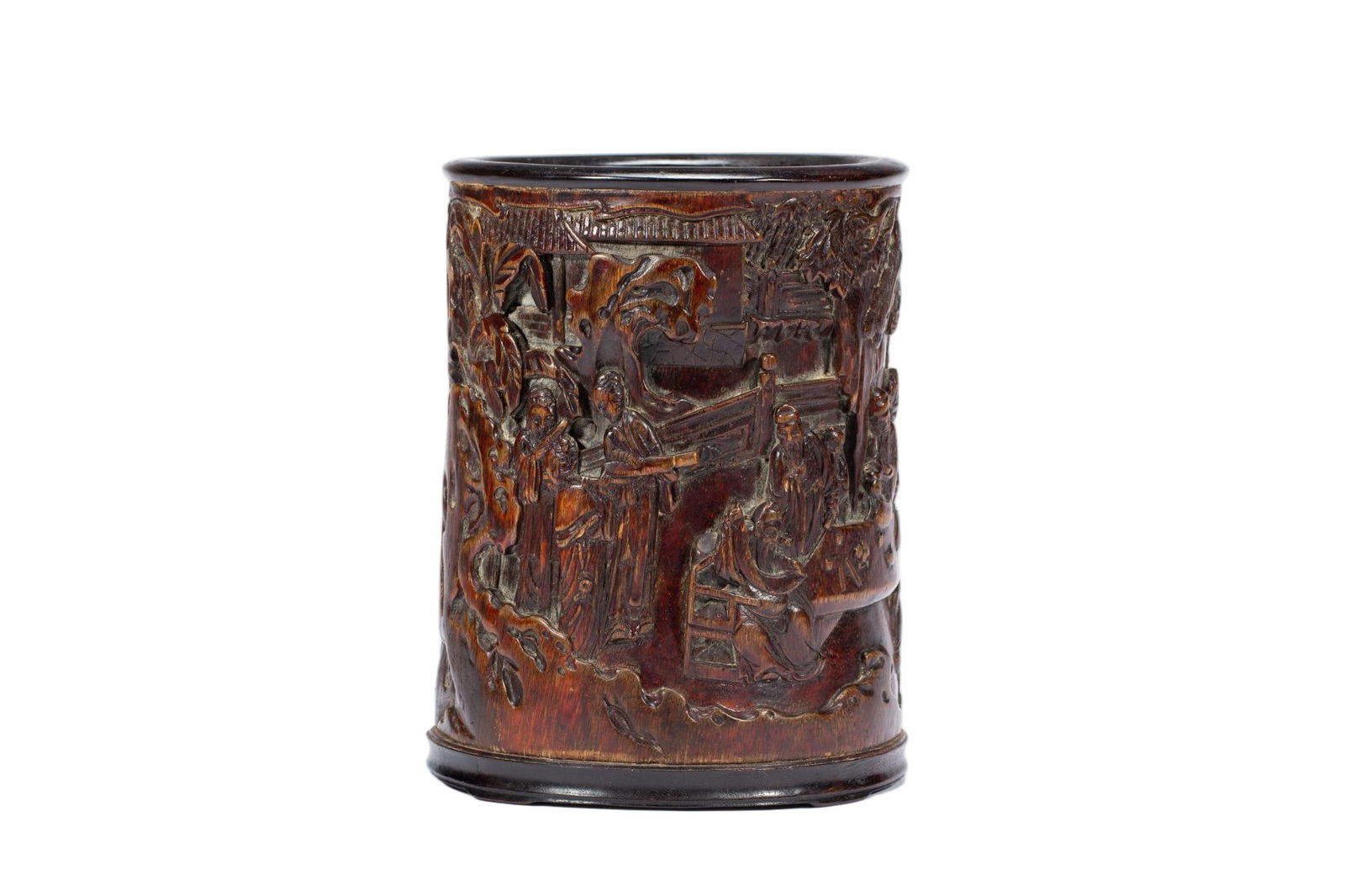 CHINESE AGARWOOD BRUSH POT (1 of 9)