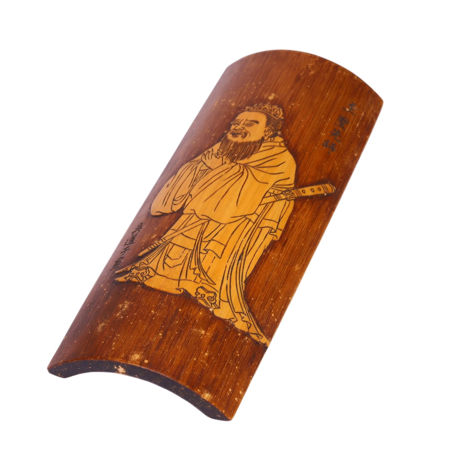 CHINESE TIANHUANG STONE SEAL: Dimensions: L. 27 cm. W. 9.5 cm. Weight 170 grams. This exceptional Chinese tianhuang stone seal is carved from warm, honey-toned stone of exceptional quality, topped with a dynamic foo dog finial. Th