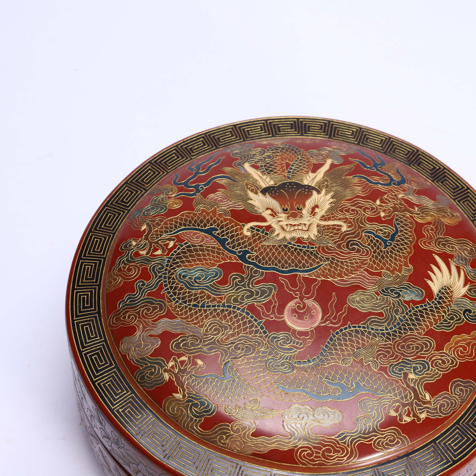 CHINESE LACQUER DRAGON BOX - 3