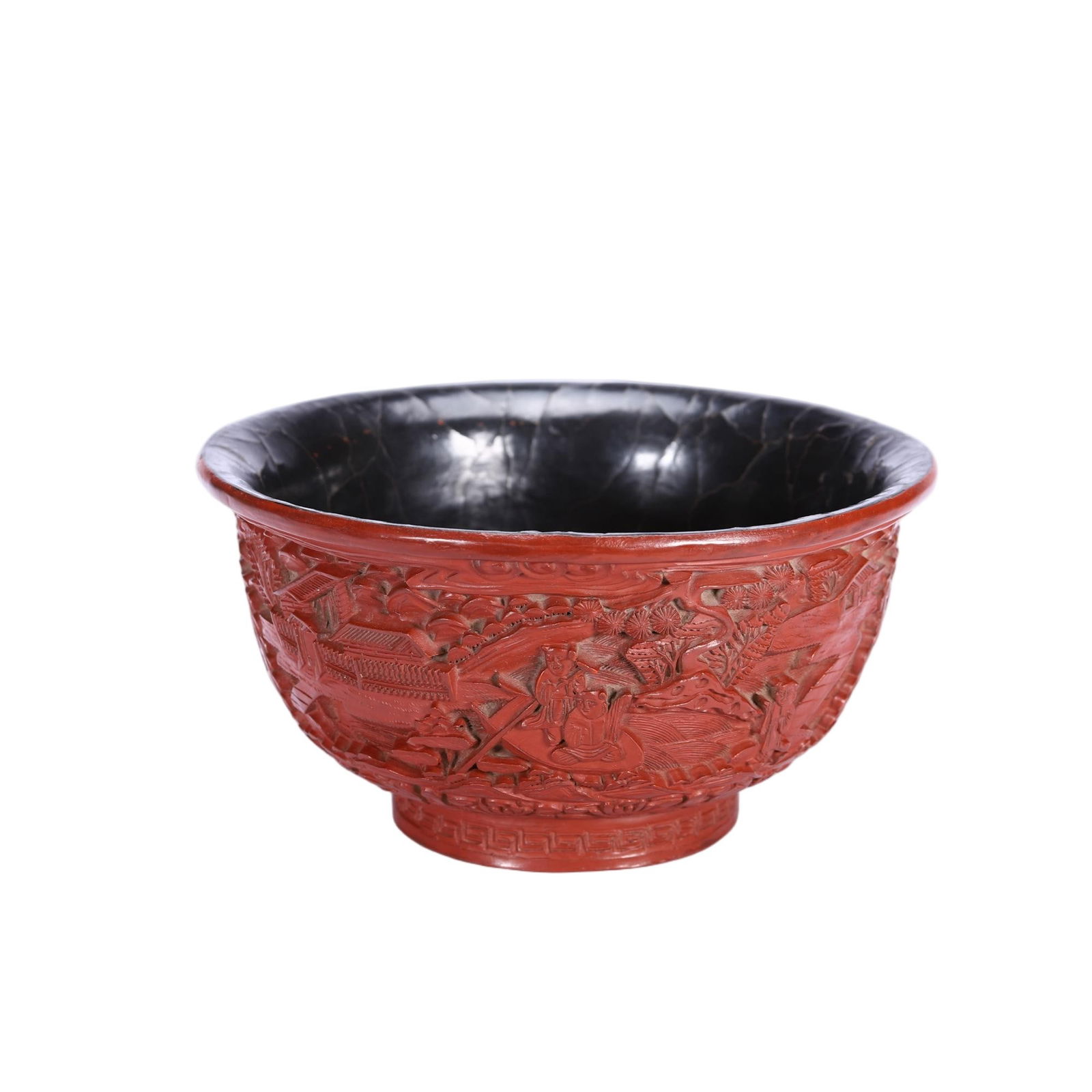 CHINESE CINNABAR LACQUER BOWL (1 of 9)