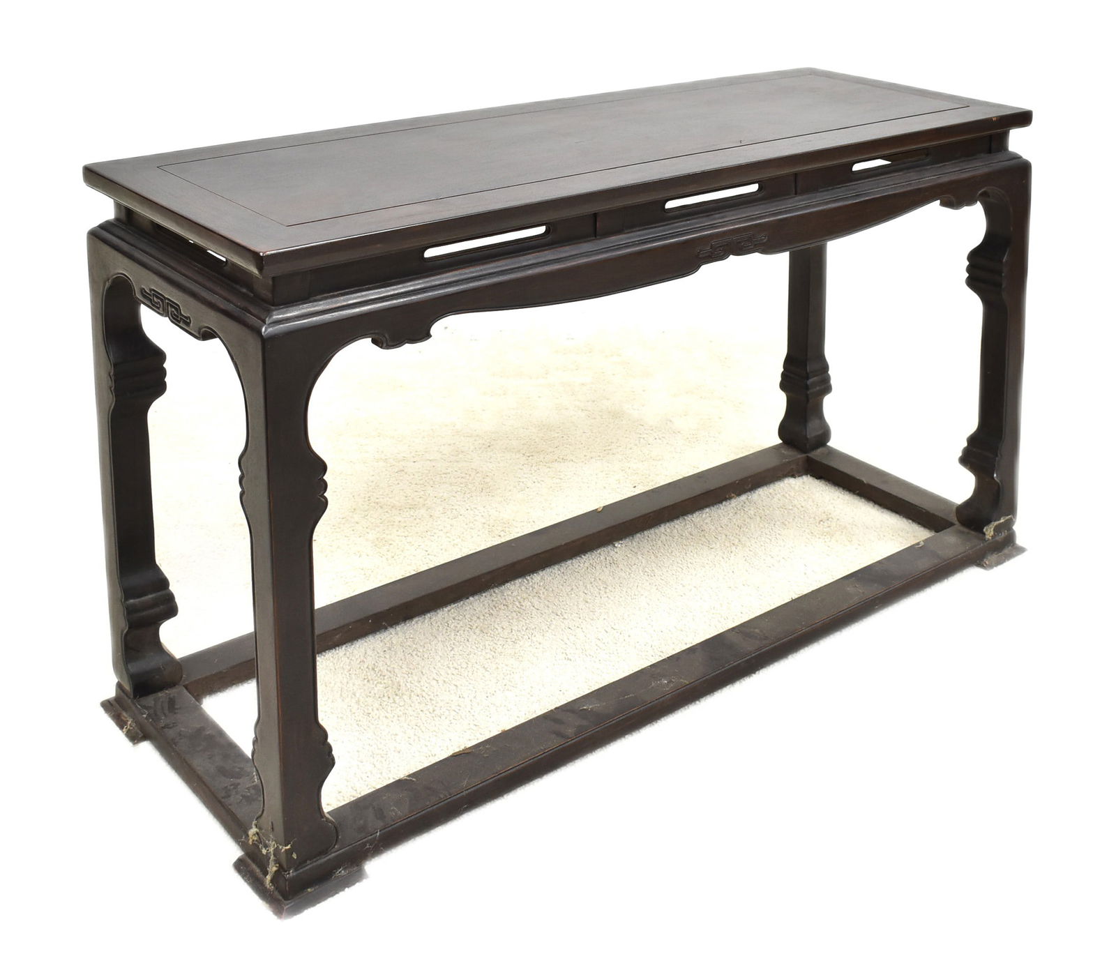 CARVED ZITAN WAISTED ALTAR TABLE WITH JOINED STRETCHERS (1 of 10)