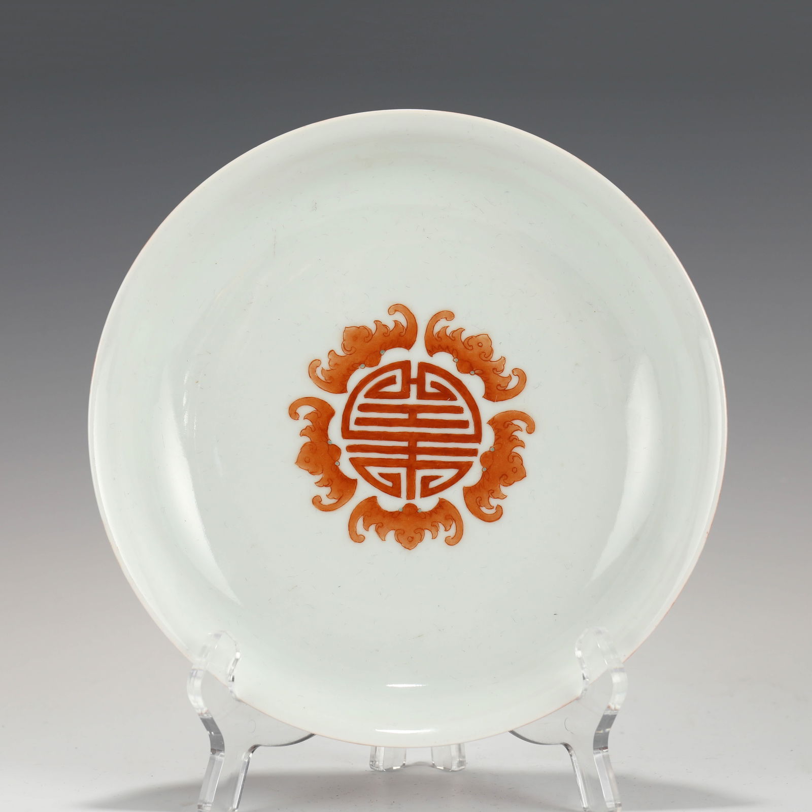 QIANLONG FAMILLE ROSE RED PLATE (1 of 9)