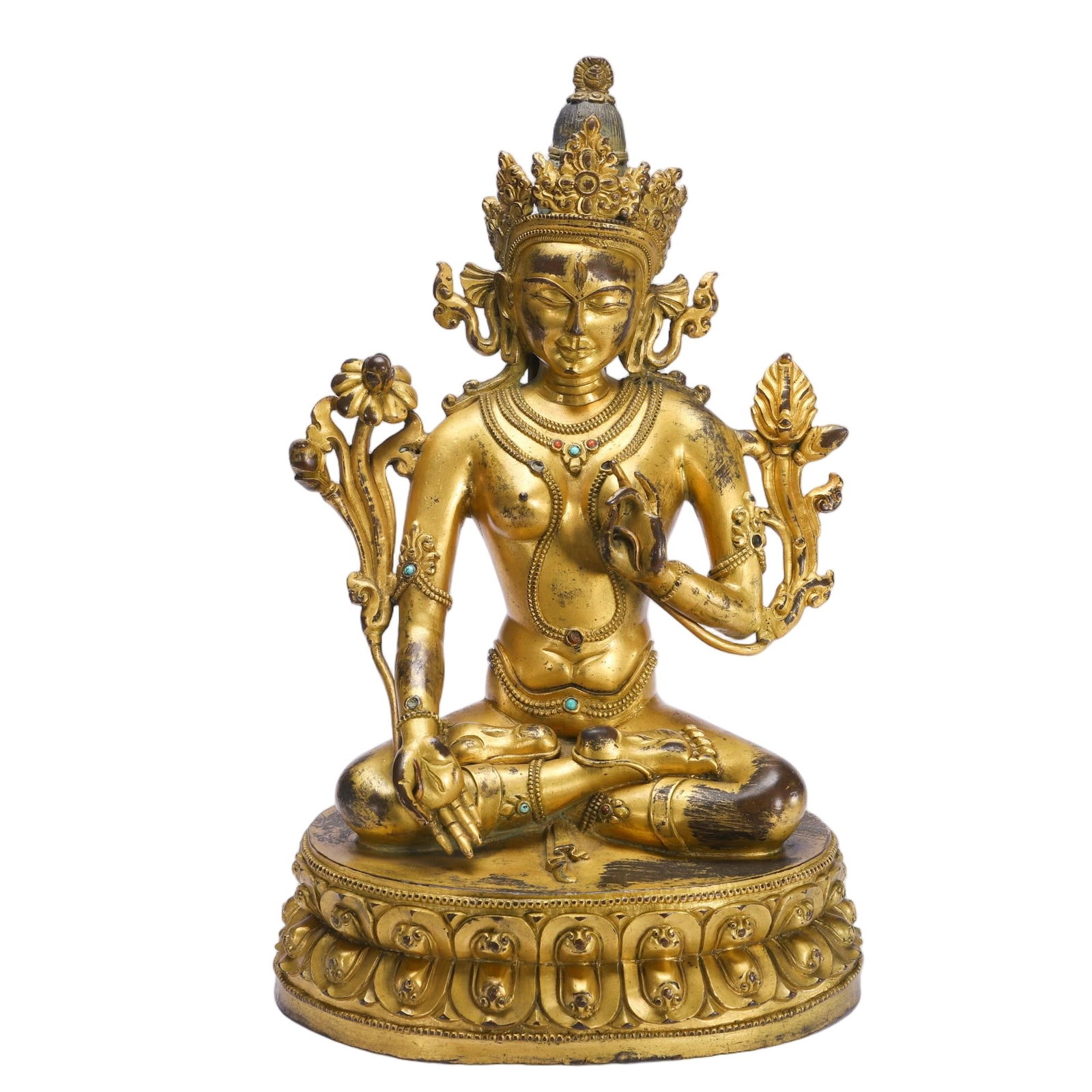 CHINESE GILT-BRONZE TARA FIGURE (1 of 9)