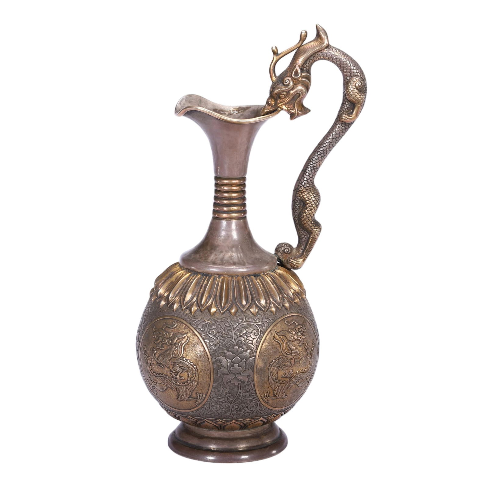 CHINESE SILVER-GILT DRAGON EWER (1 of 9)