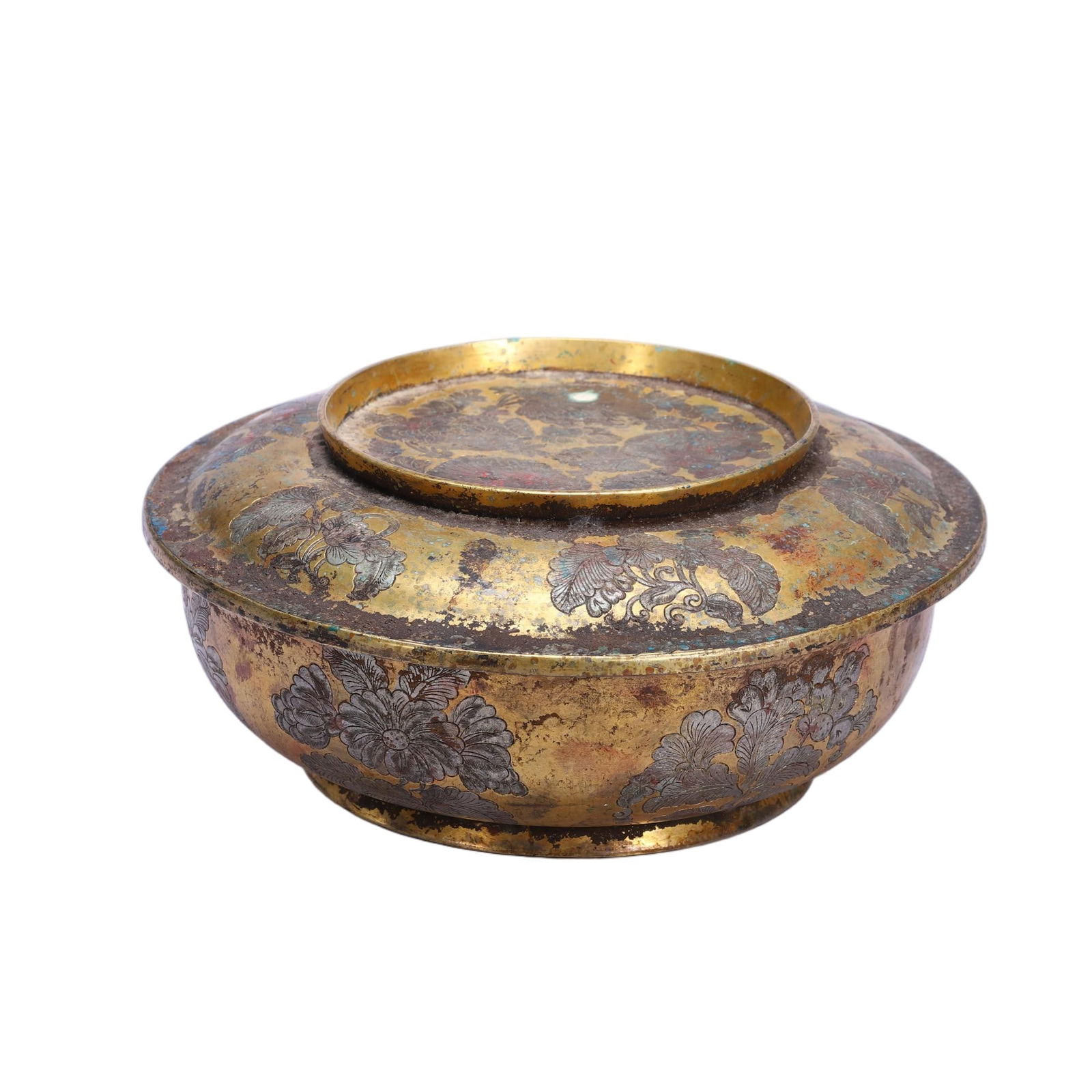 CHINESE GILT-BRONZE LIDDED BASIN (1 of 9)