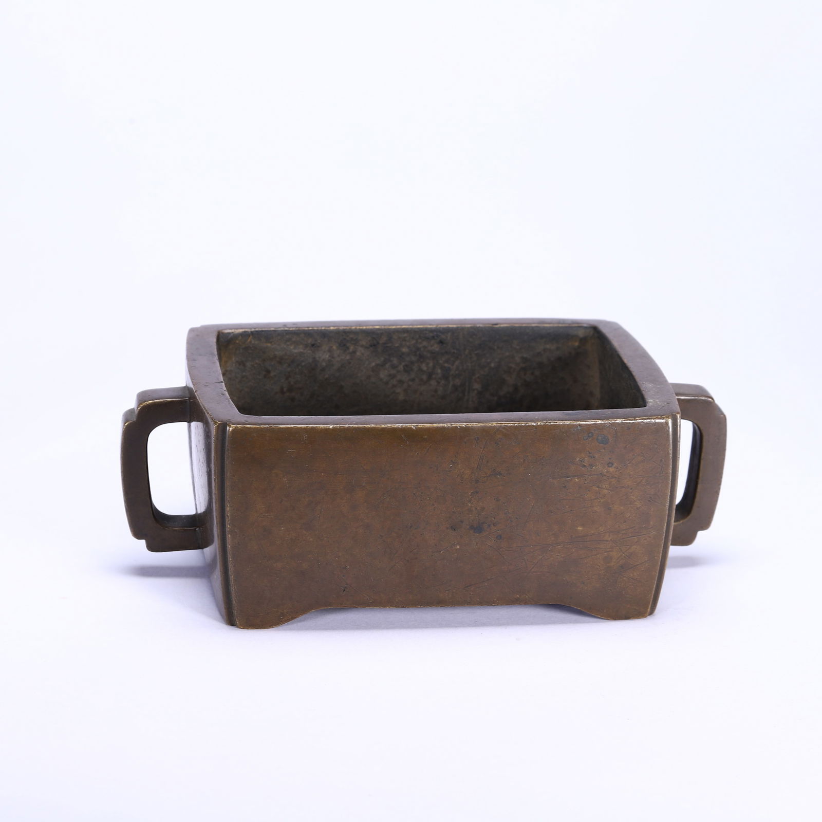 CHINESE BRONZE RECTANGULAR CENSER - 7