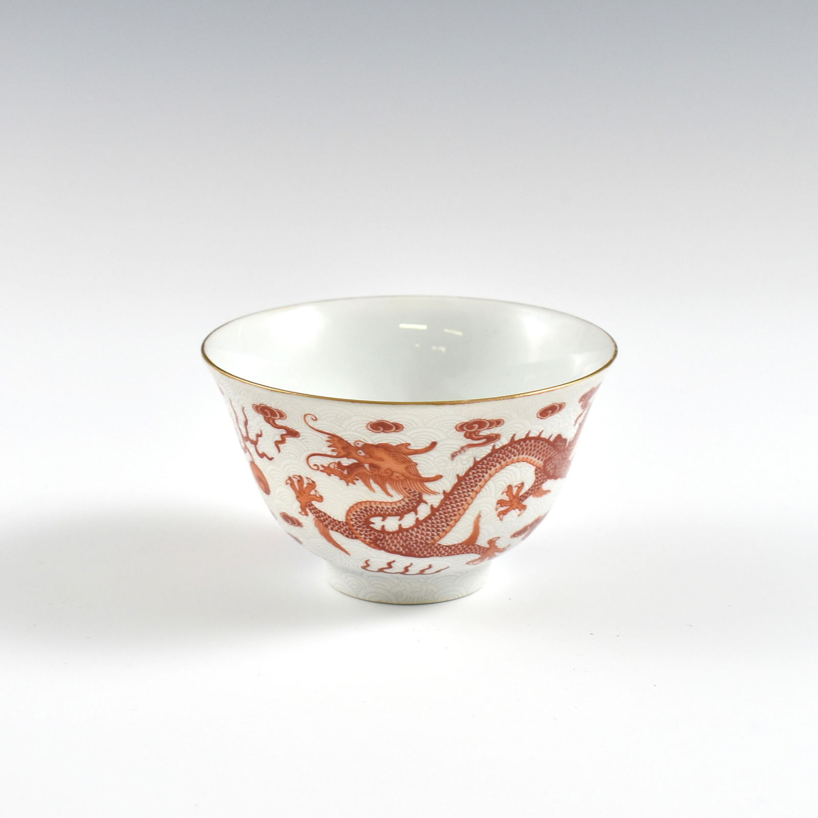 QIANLONG RED DRAGON PORCELAIN BOWL (1 of 5)
