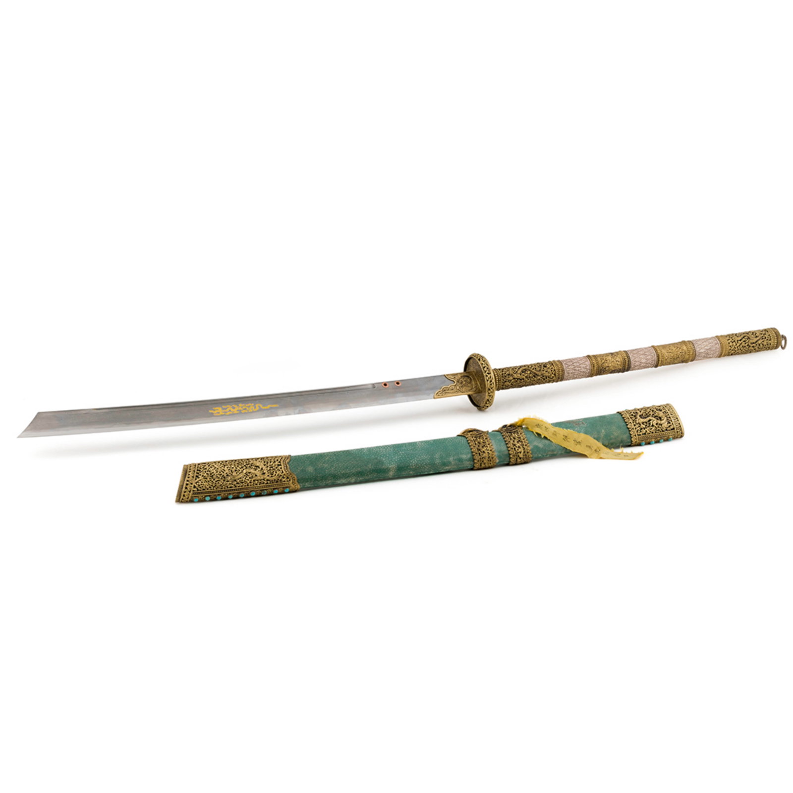 KANGXI GREEN SHARK SKIN CEREMONIAL SABER (1 of 4)