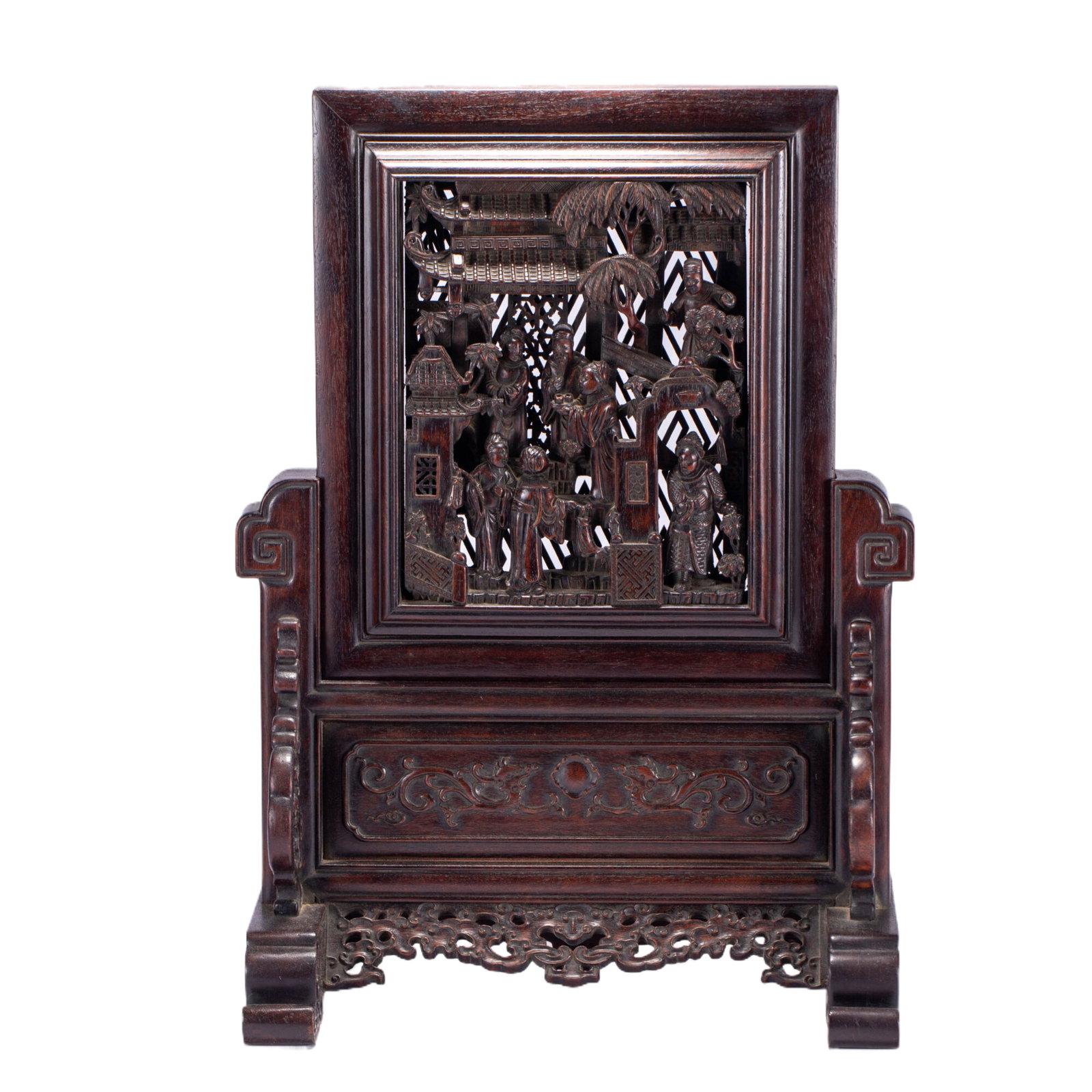 A CHINESE ZITAN WOOD TABLE SCREEN (1 of 11)