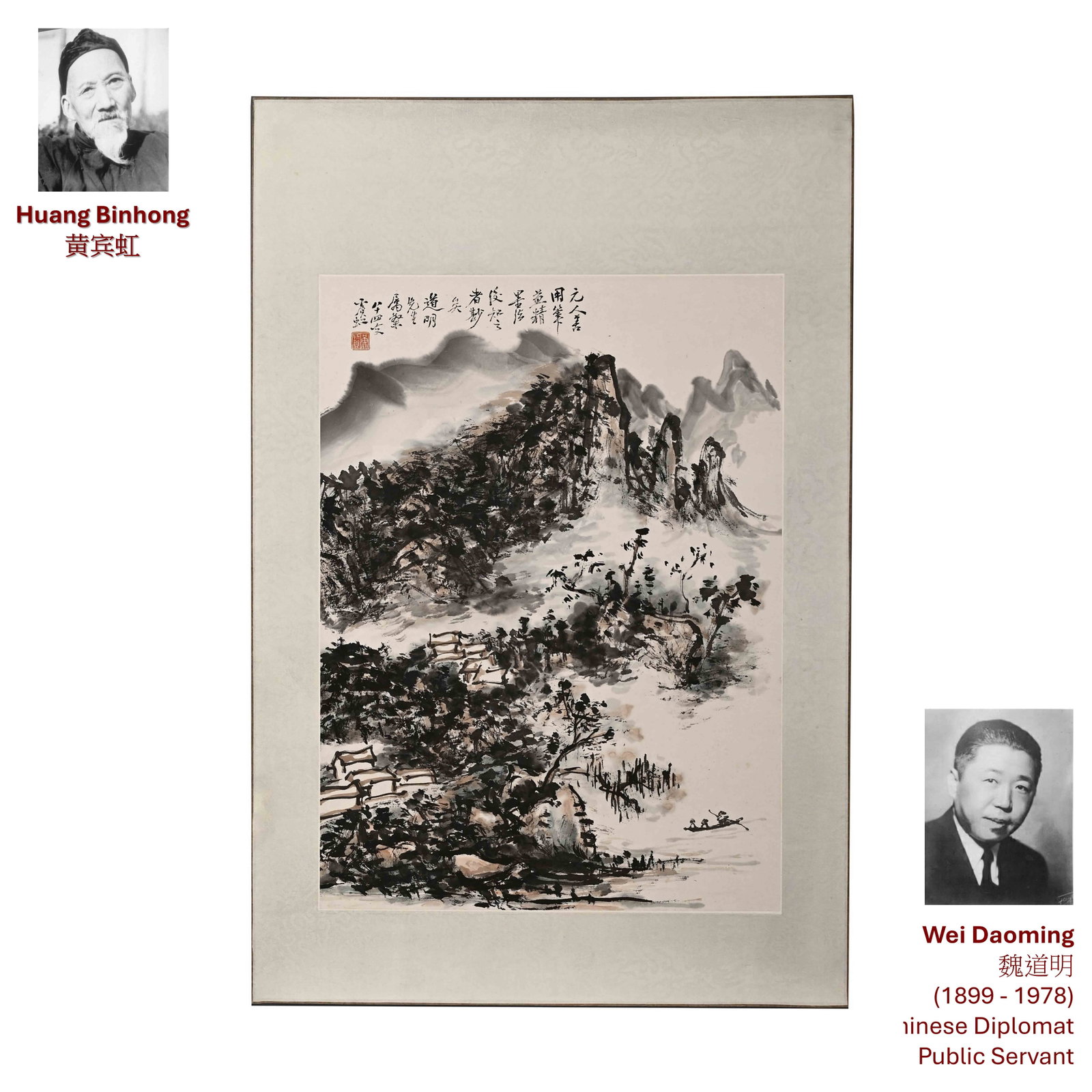 1947 HUANG BINHONG WATERSIDE PAINTING (1 of 7)