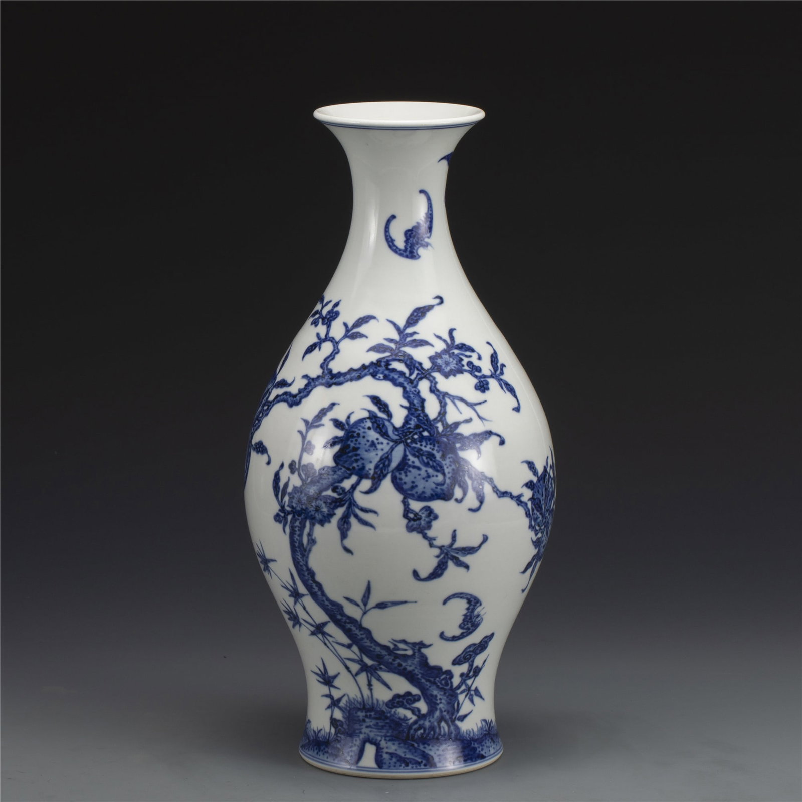 QING YONGZHENG BLUE & WHITE WILLOW VASE (1 of 6)