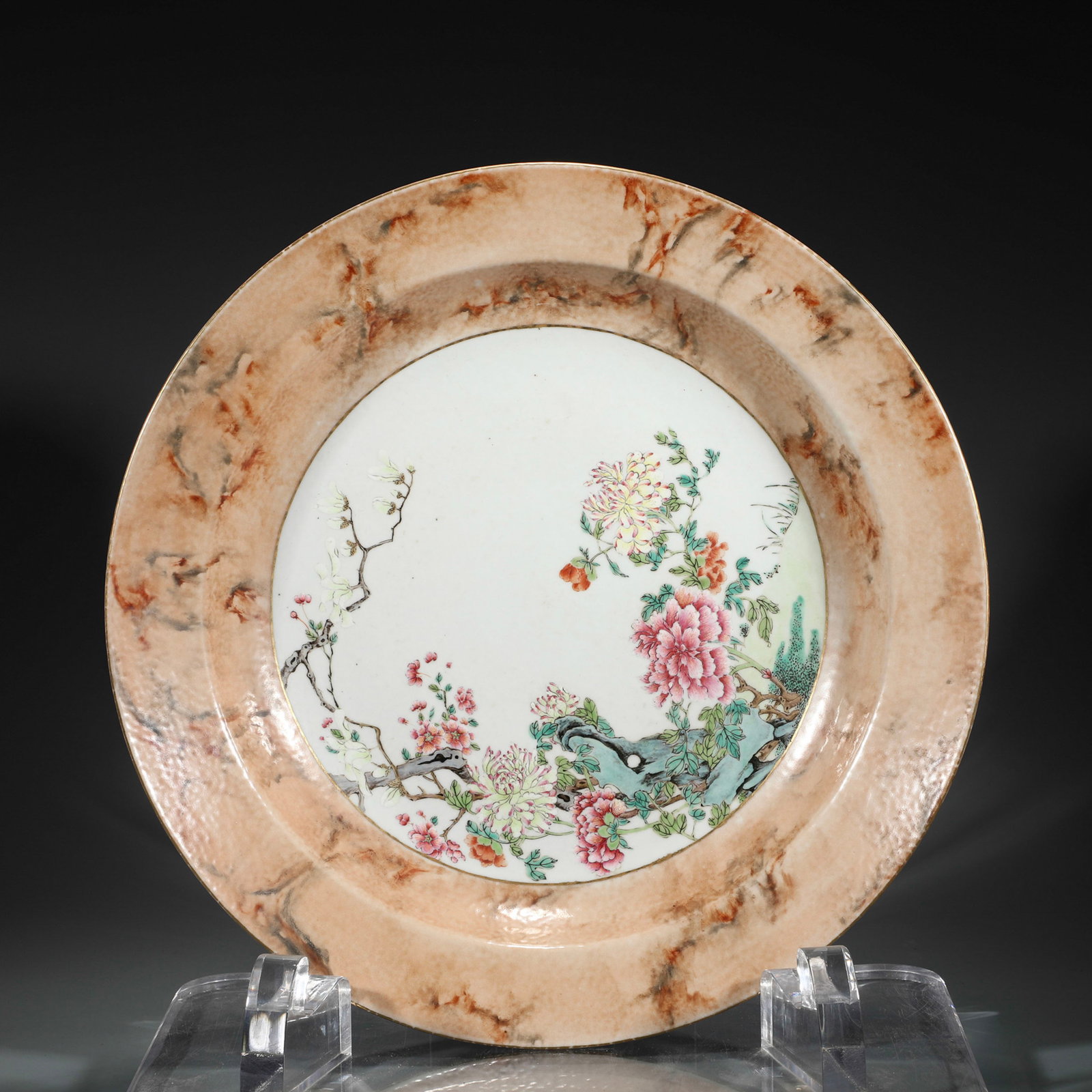 QING FAMILLE ROSE FLOWER PLATE (1 of 10)