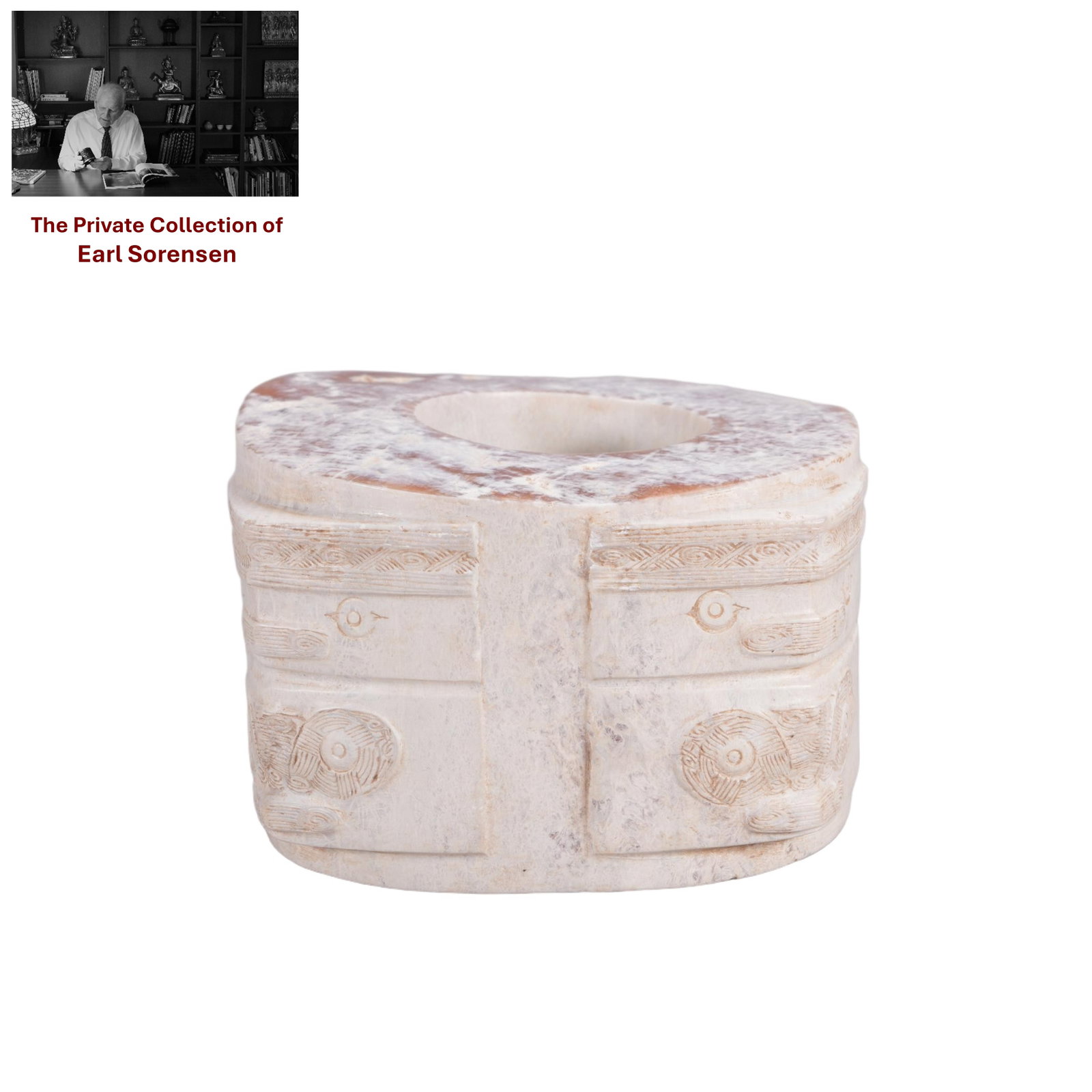 A CHINESE ARCHAIC JADE CONG: PROVENANCE: The private collection of Earl Sorensen, based in Atlanta, Georgia, represents decades of dedicated collecting in the fields of Buddhist art and Chinese jade. An international businessman 