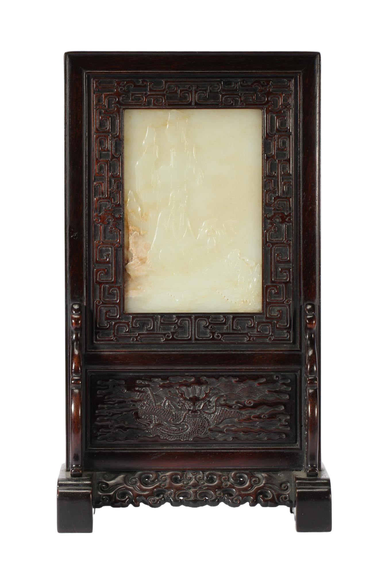 A CHINESE HETIAN JADE TABLE SCREEN (1 of 11)