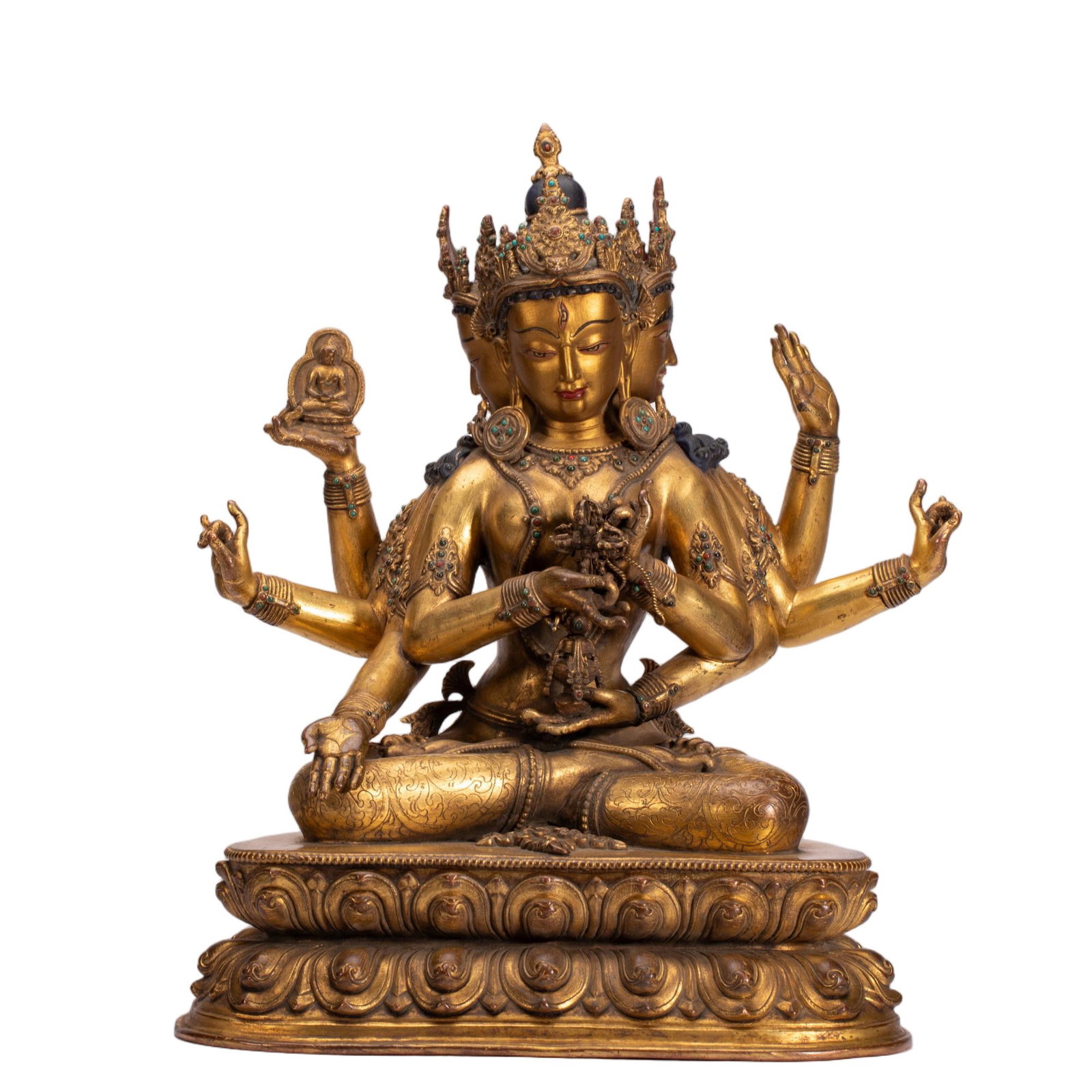 A CHINESE GILT USHNISHAVIJAYA STATUE (1 of 10)