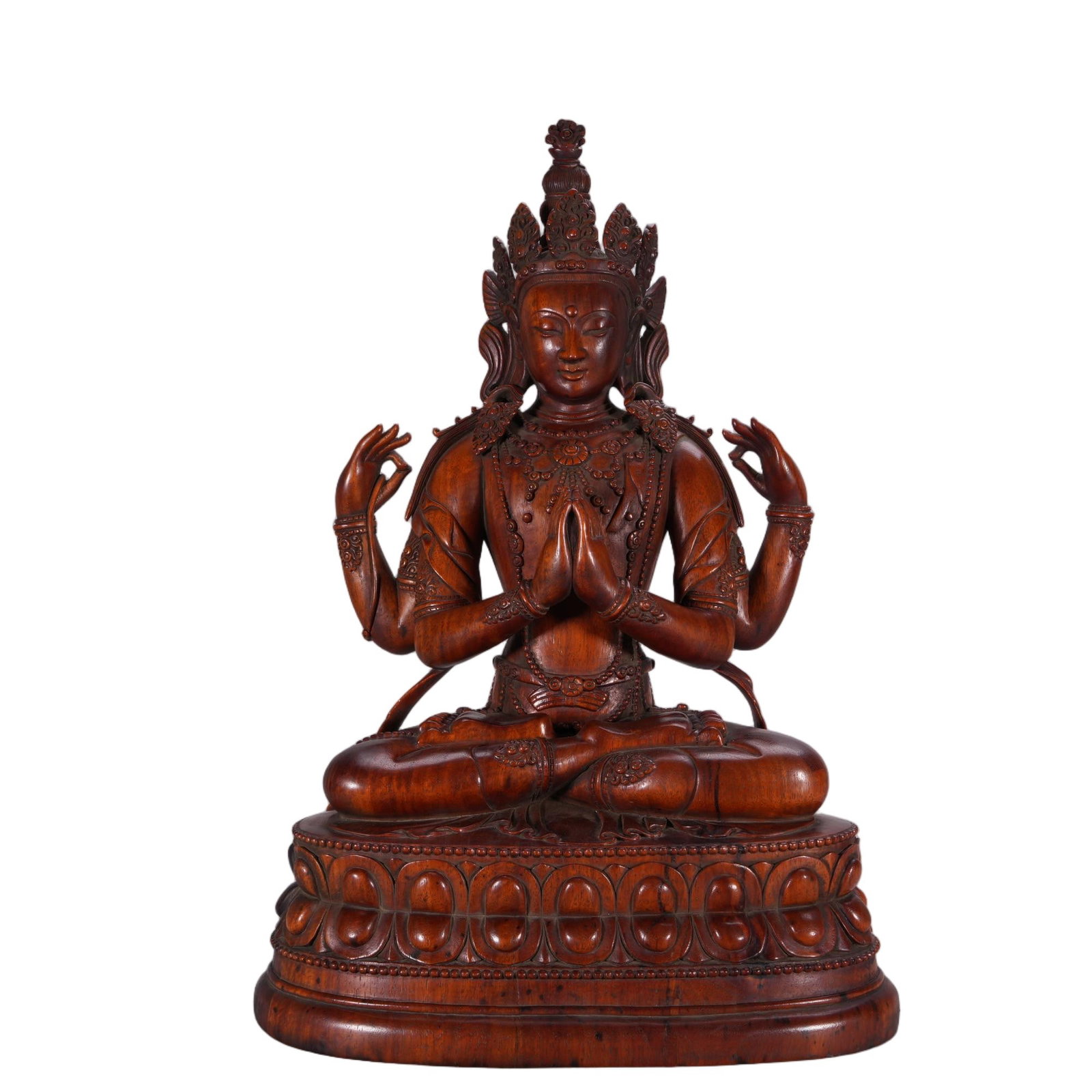 A CHINESE HUANGHUALI FOUR ARM AVALOKITESHVARA (1 of 9)