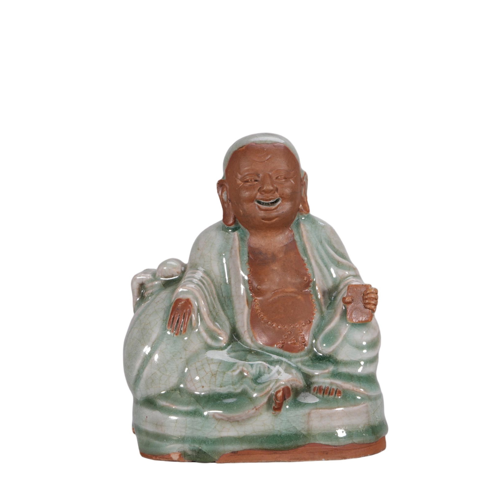 A CHINESE LONGQUAN CELADON BUDAI BUDDHA FIGURE (1 of 6)