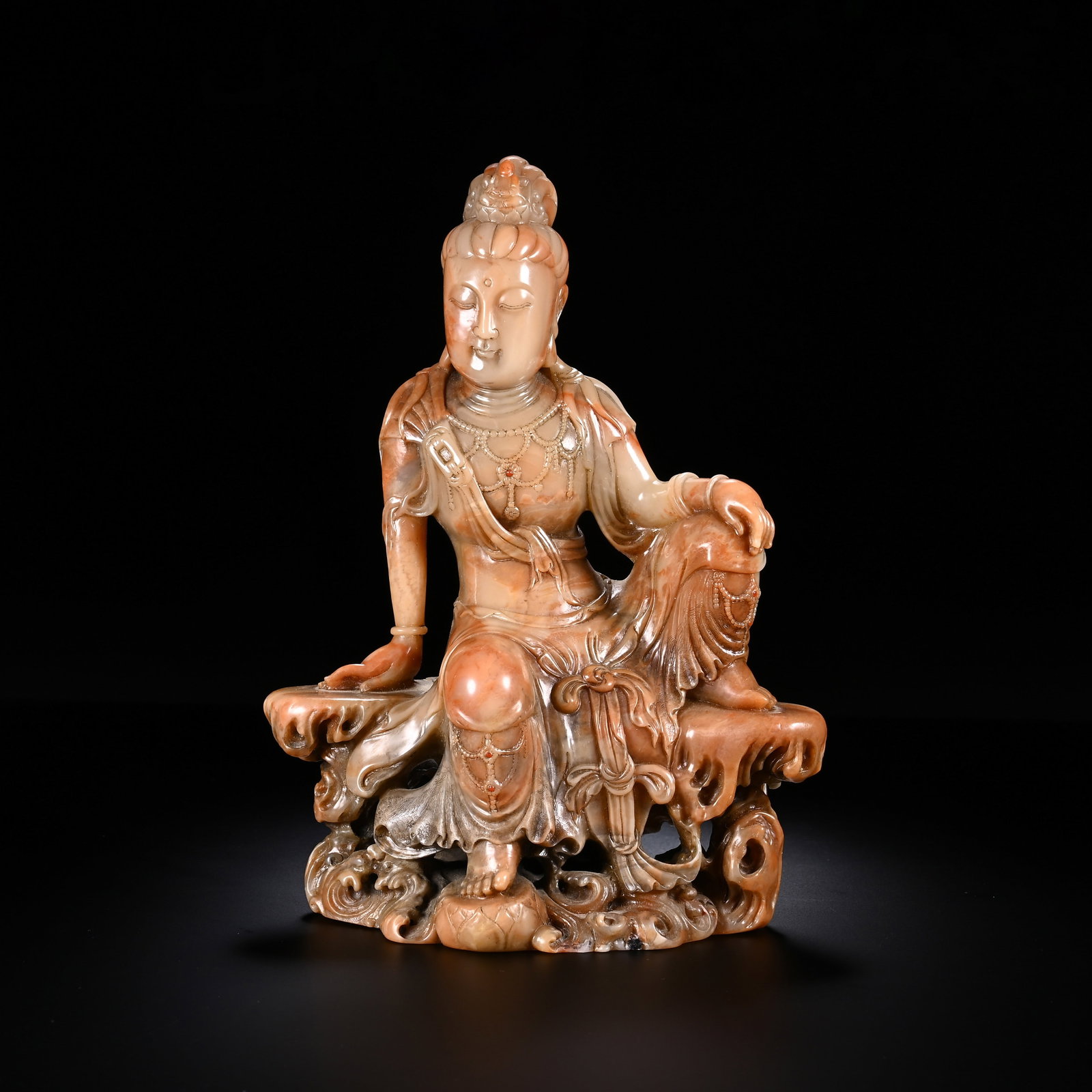 A CHINESE SHOUSHAN STONE GUANYIN (1 of 8)