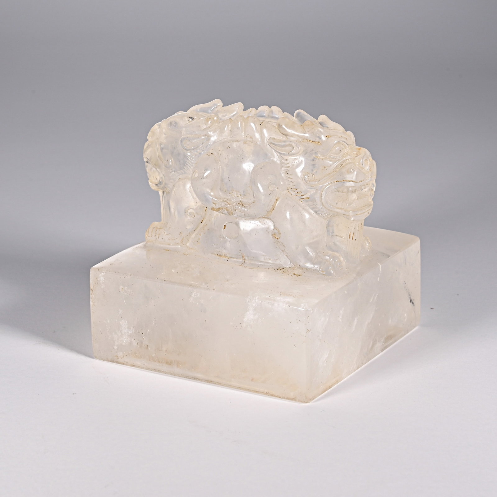 A CHINESE ROCK CRYSTAL SEAL (1 of 7)