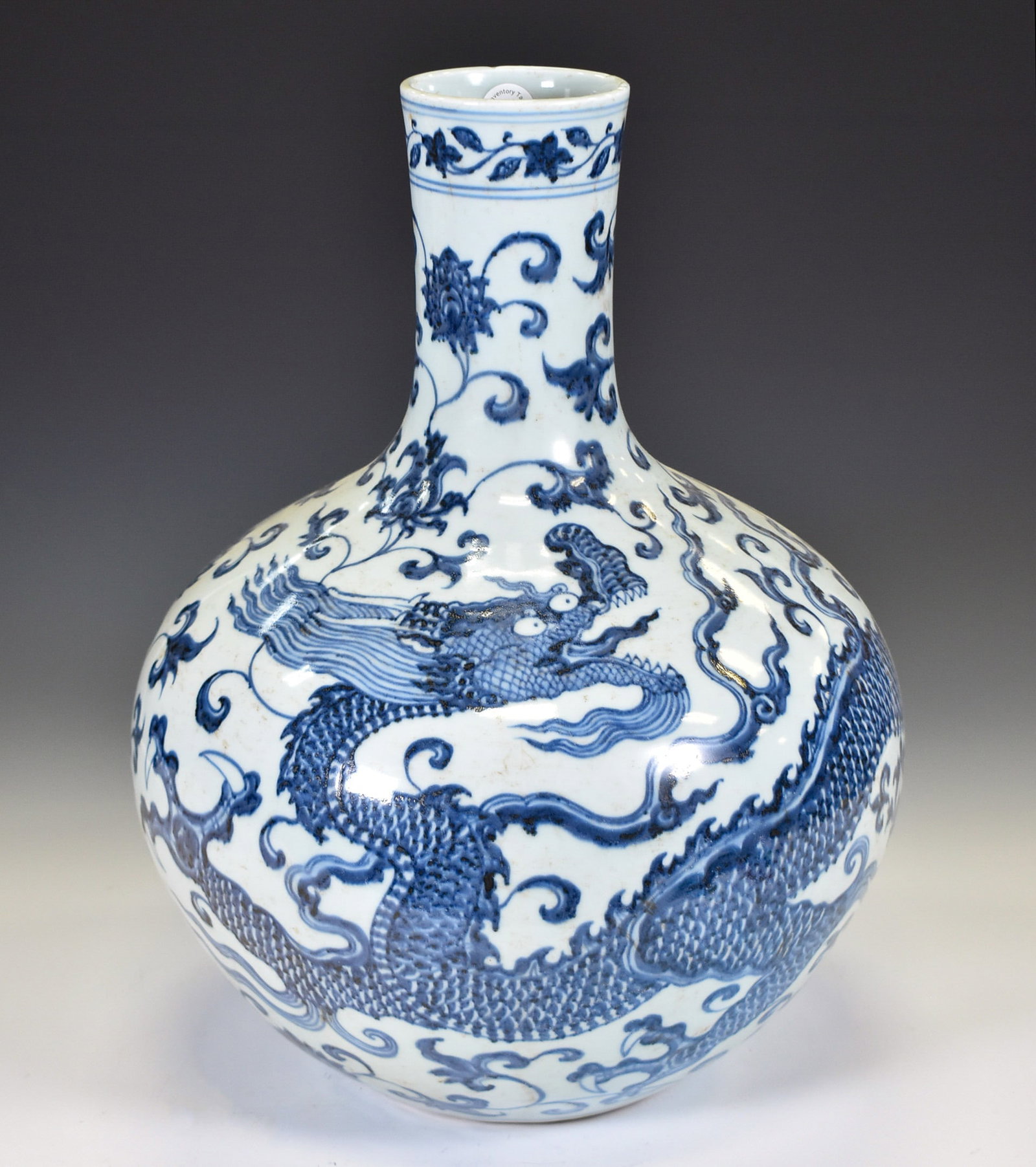 MING BLUE & WHITE DRAGON CELESTIAL VASE (1 of 4)