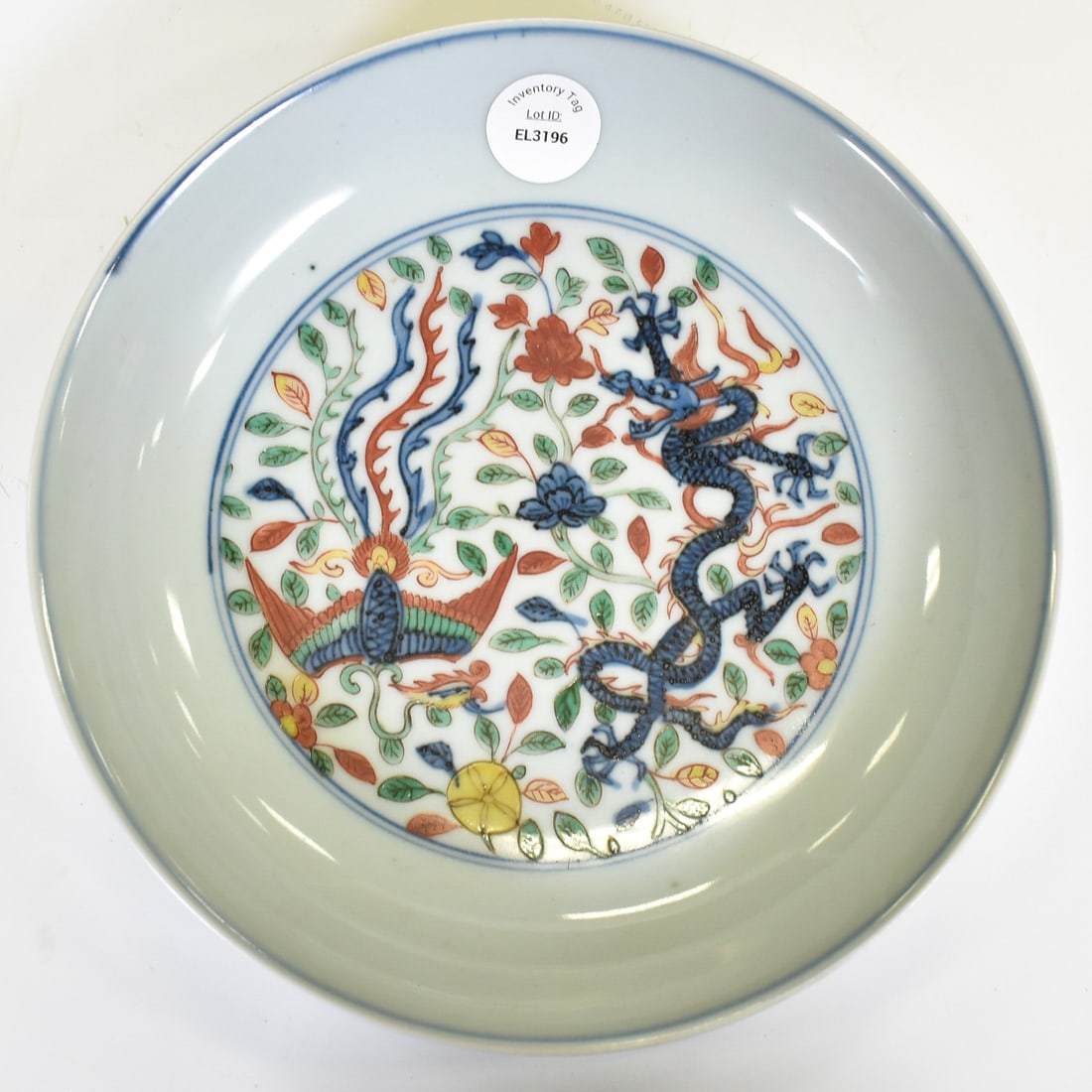 PHOENIX AND DRAGON WUCAI PORCELAIN PLATE (1 of 4)