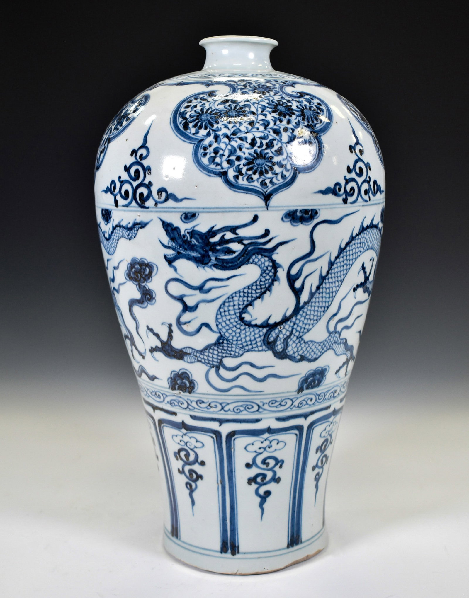 YUAN BLUE & WHITE DARGON MEIPING JAR (1 of 4)