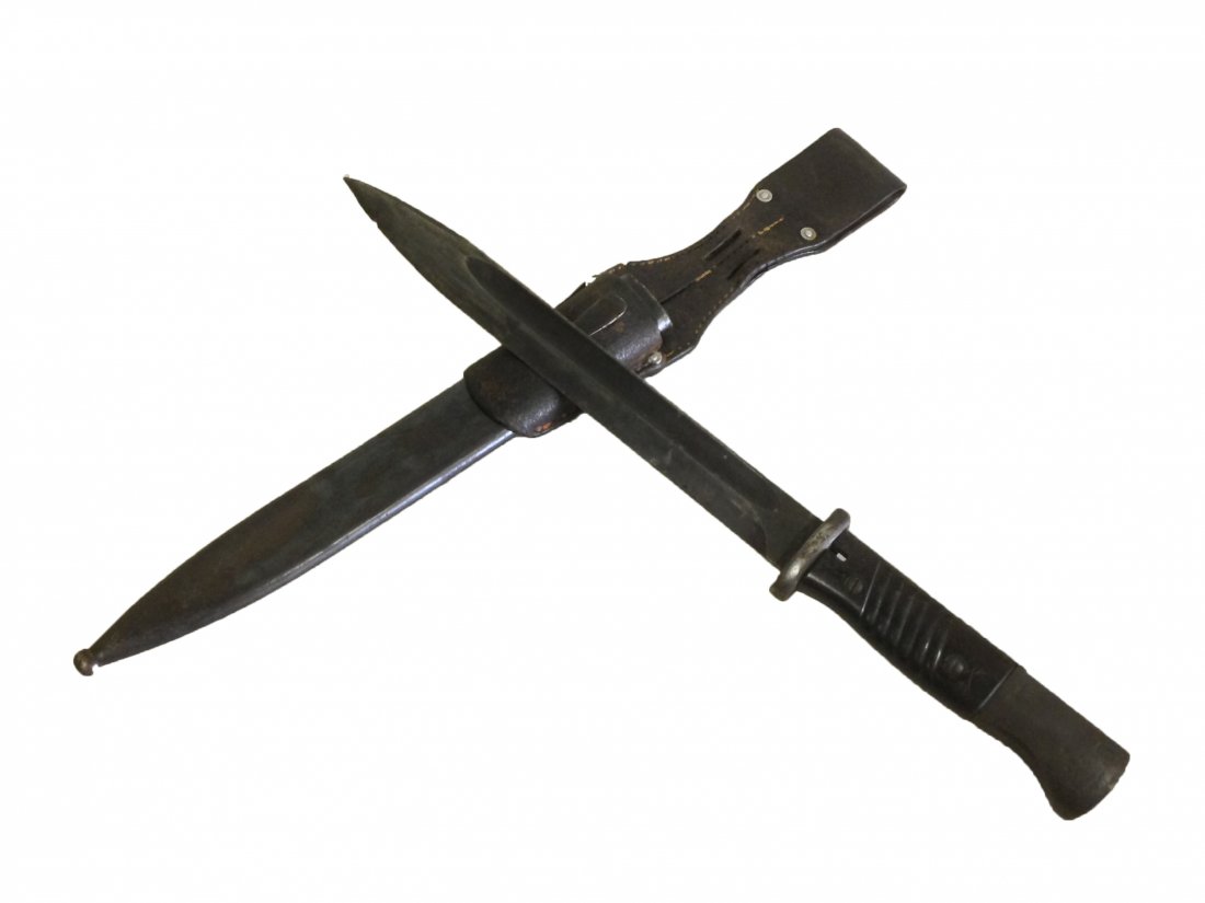 WWII GERMAN K98 BAYONET WITH FROG: Germany Bayonet, Blade Length: 9.75" Overall Length: 15"