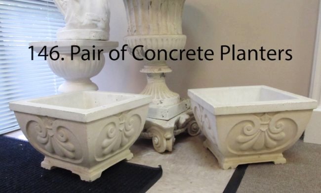 Pair of Concrete Planters,: Pair of Concrete Planters great to have at the front door to display beautiful flowers to welcome your guests.