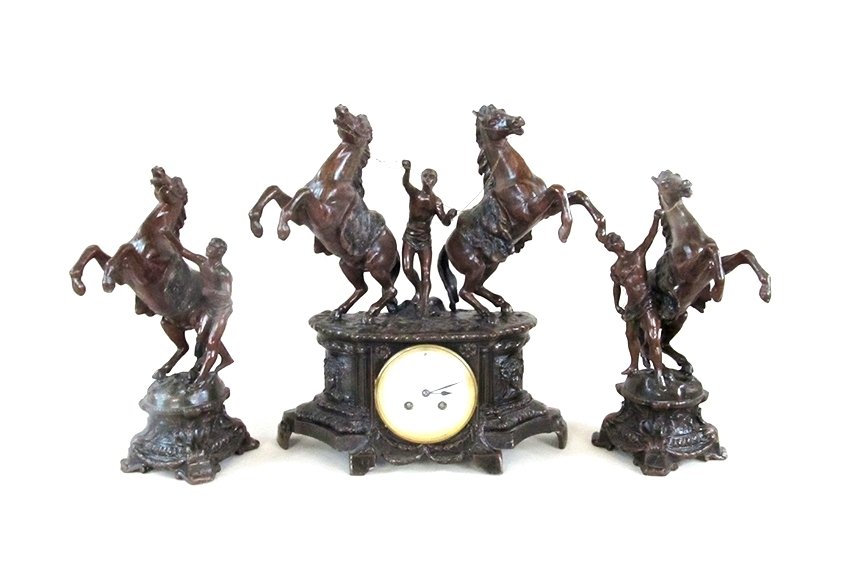 Bronze Horses Clock
