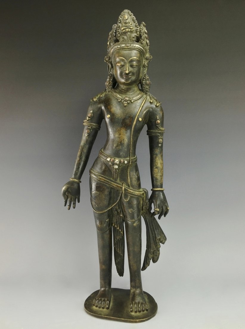 IMPORTANT MING BRONZE STANDING BUDDHA (1 of 8)