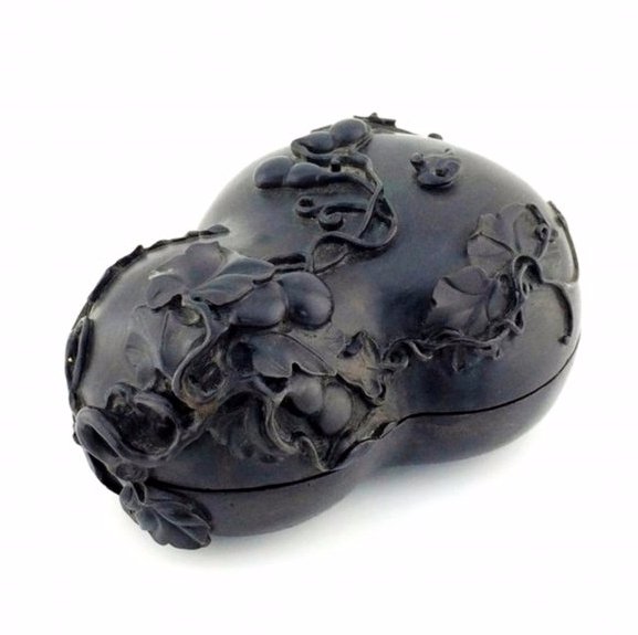 FINE CARVED ZITAN COVERED DOUBLE GOURD JAR (1 of 6)
