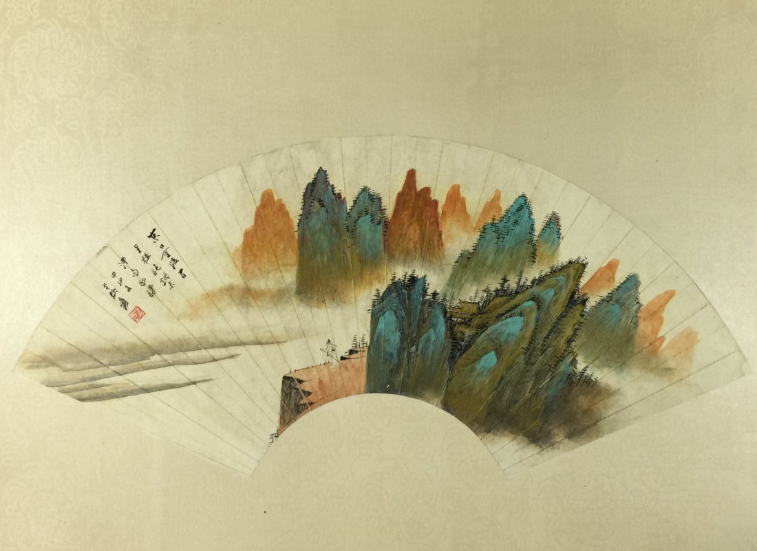 A CHINESE WATERCOLOR FAN PAINTING (1 of 6)